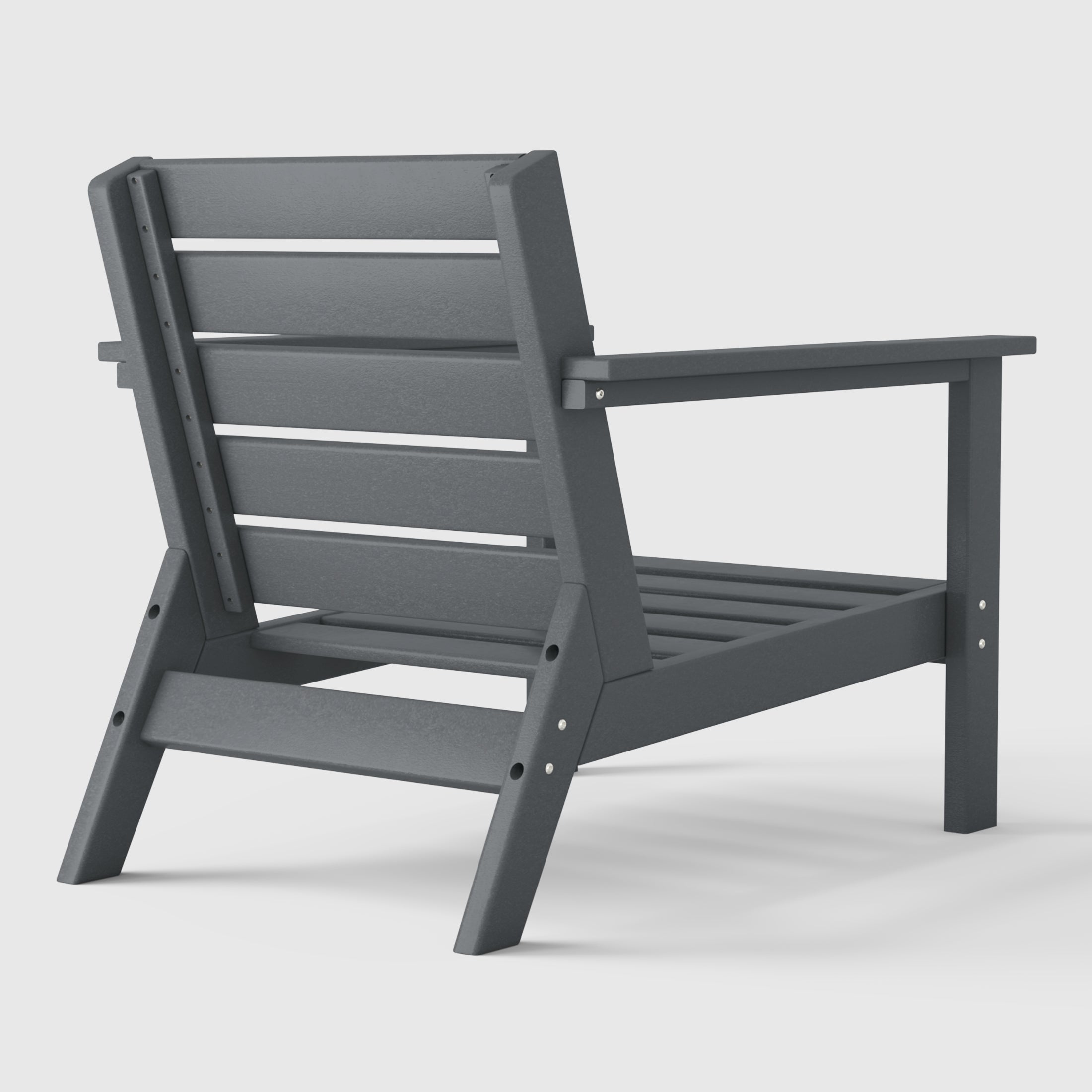 Portsmouth Outdoor Modern HDPE Patio Club Chair with Deep Seat Cushions