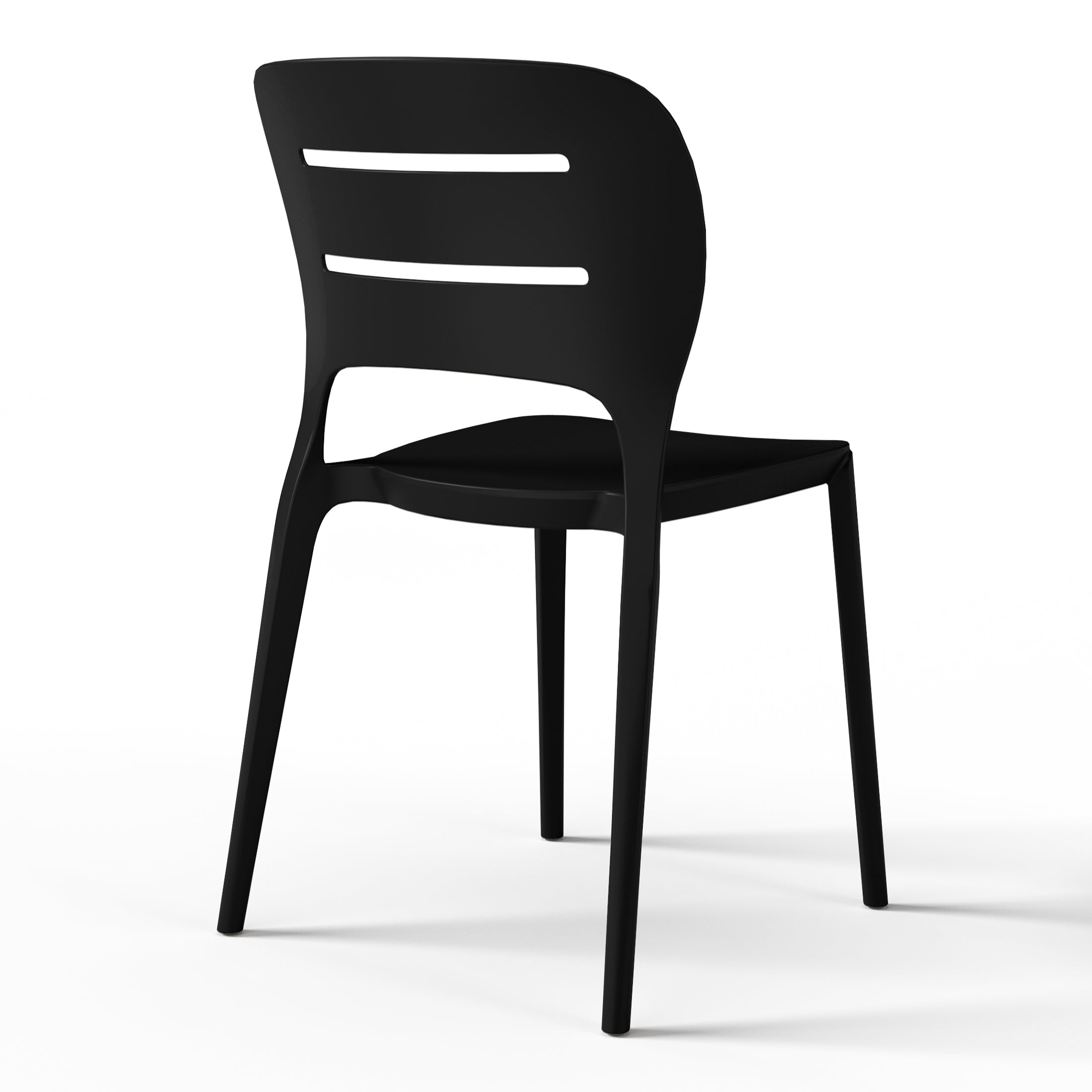 Sunshine Outdoor Modern Stackable Plastic Patio Dining Side Chairs (Set of 4)