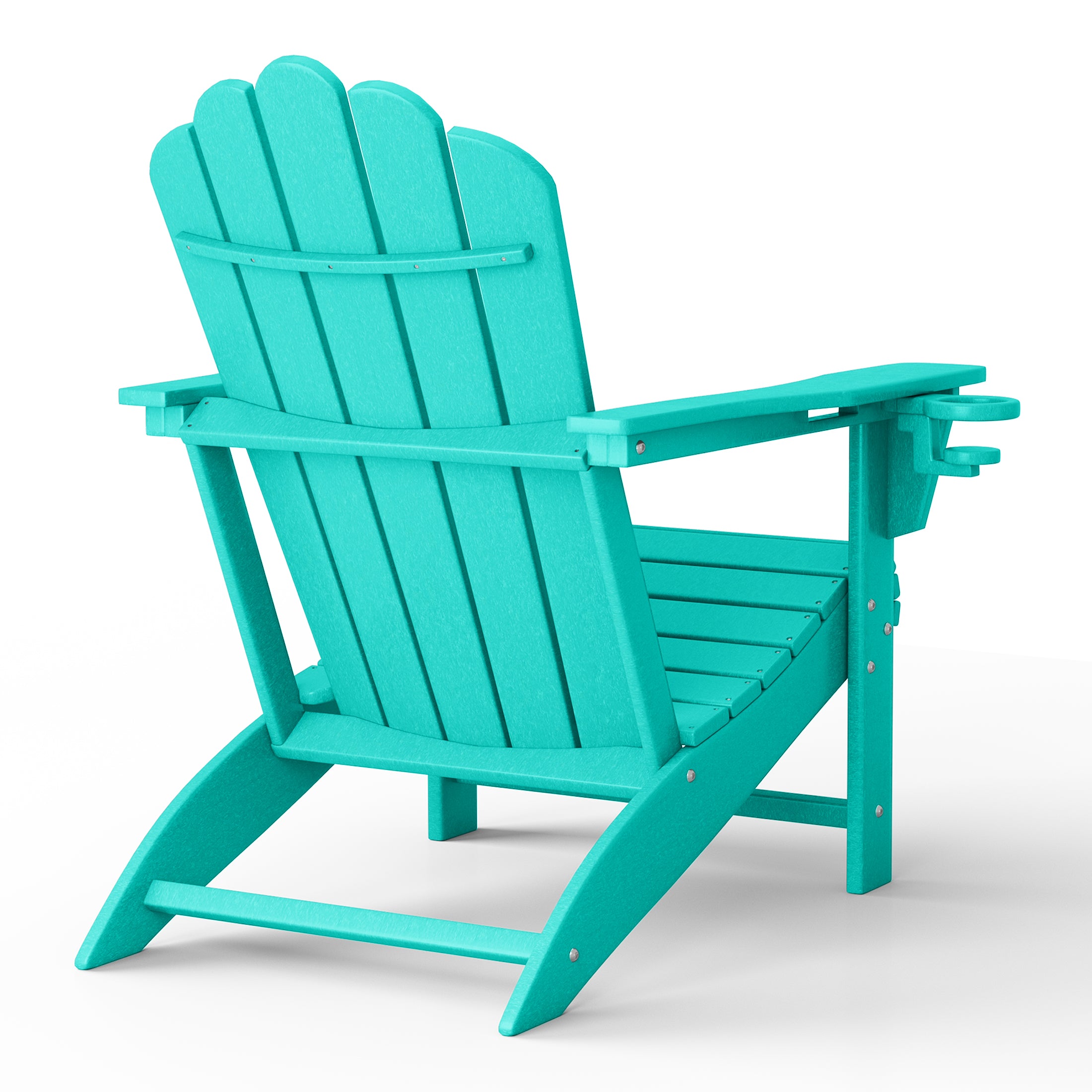 Lakeview Outdoor Patio HDPE Adirondack Chairs With Cup Holders (Set of 4)