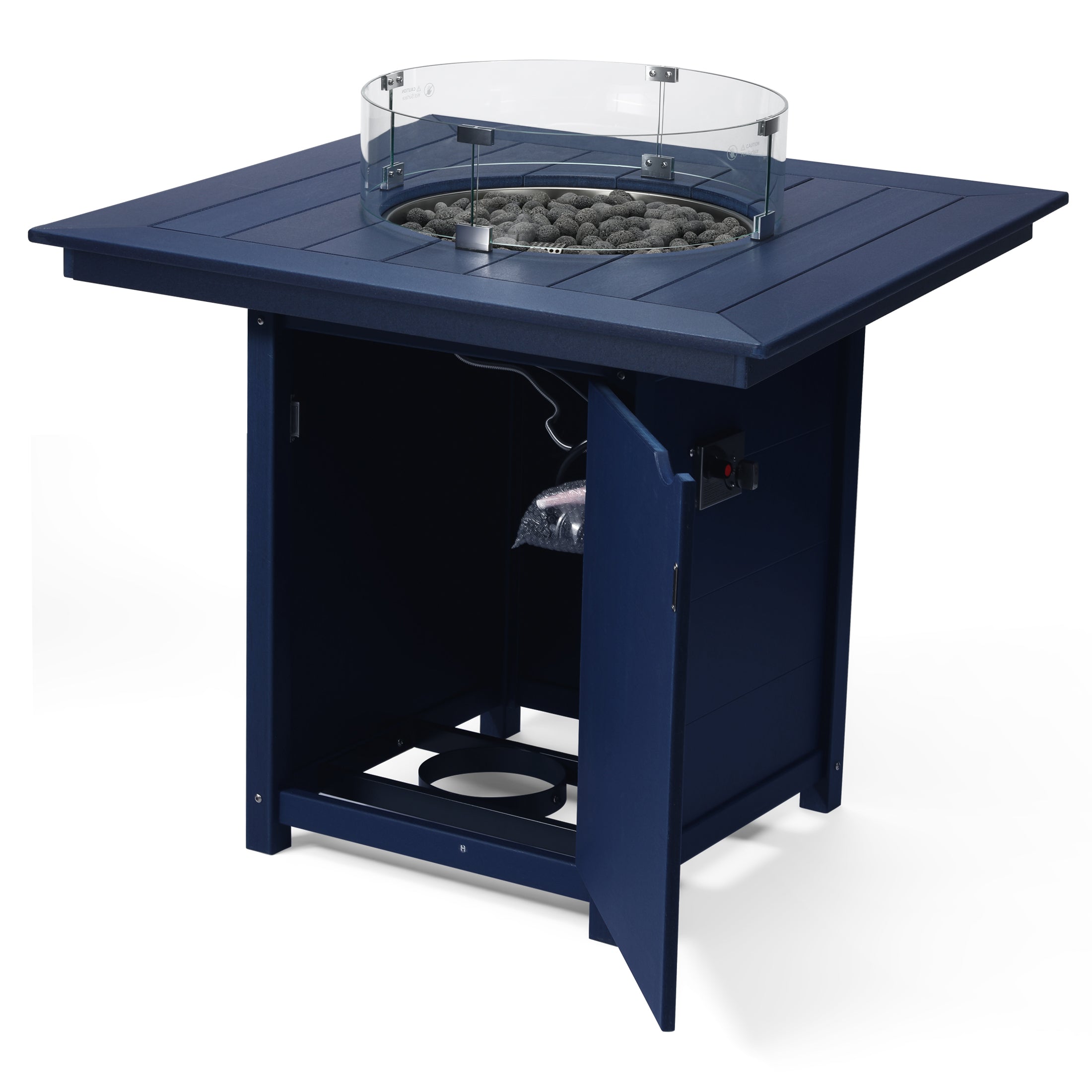 Sol 42" Modern Outdoor Patio Gas Propane Square Fire Pit Table