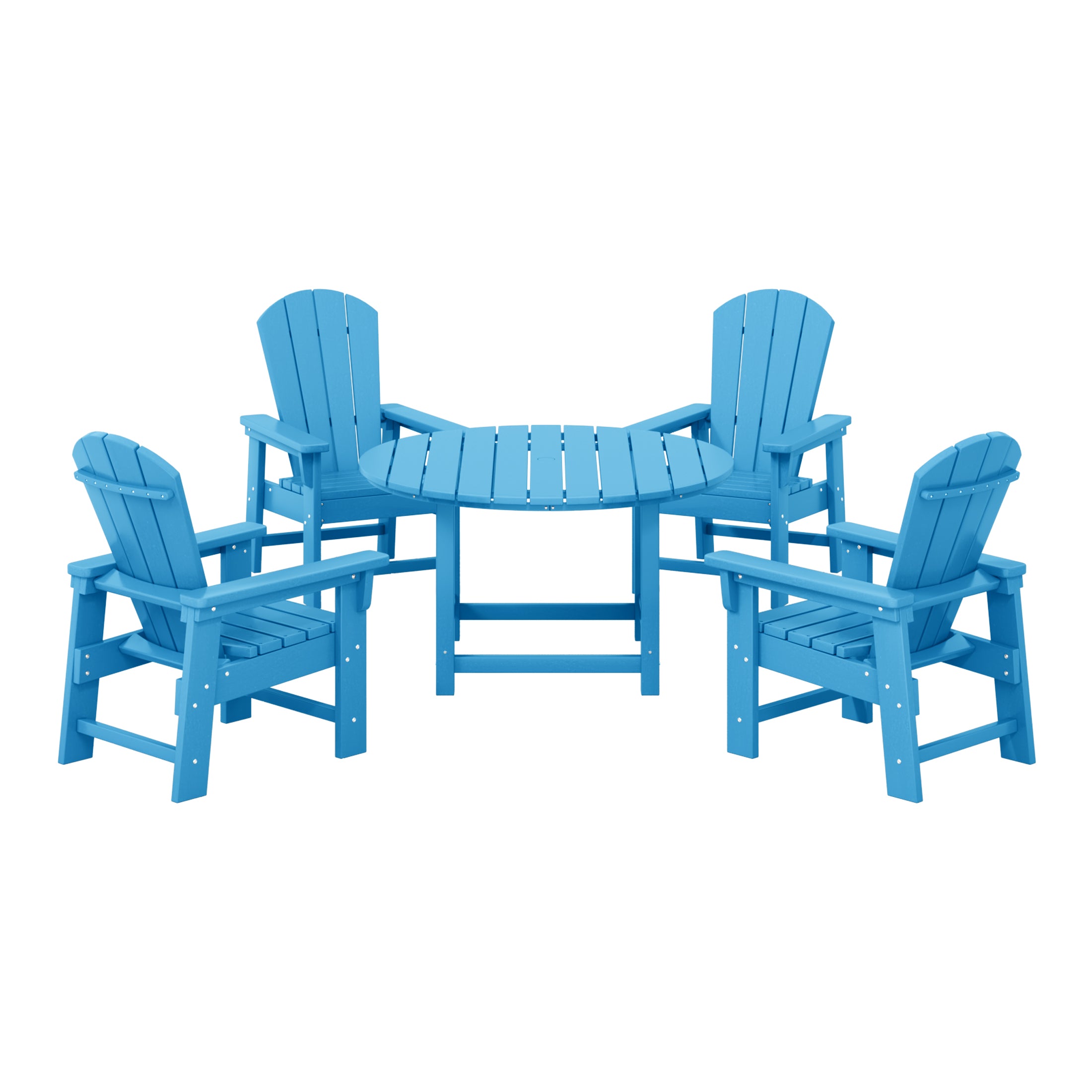 Paradise Kids 5-Piece HDPE Outdoor Patio Round Dining Table and Chairs Set