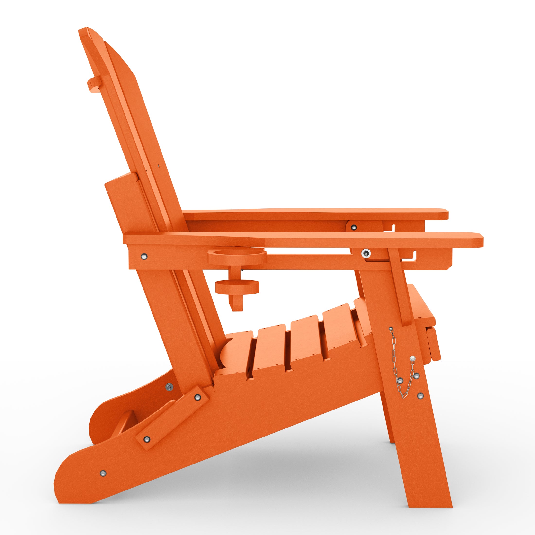 Paradise 3-Piece Outdoor Folding Adjustable Adirondack Chair with Cup Holder & Hideaway Ottoman and 18" Side Table