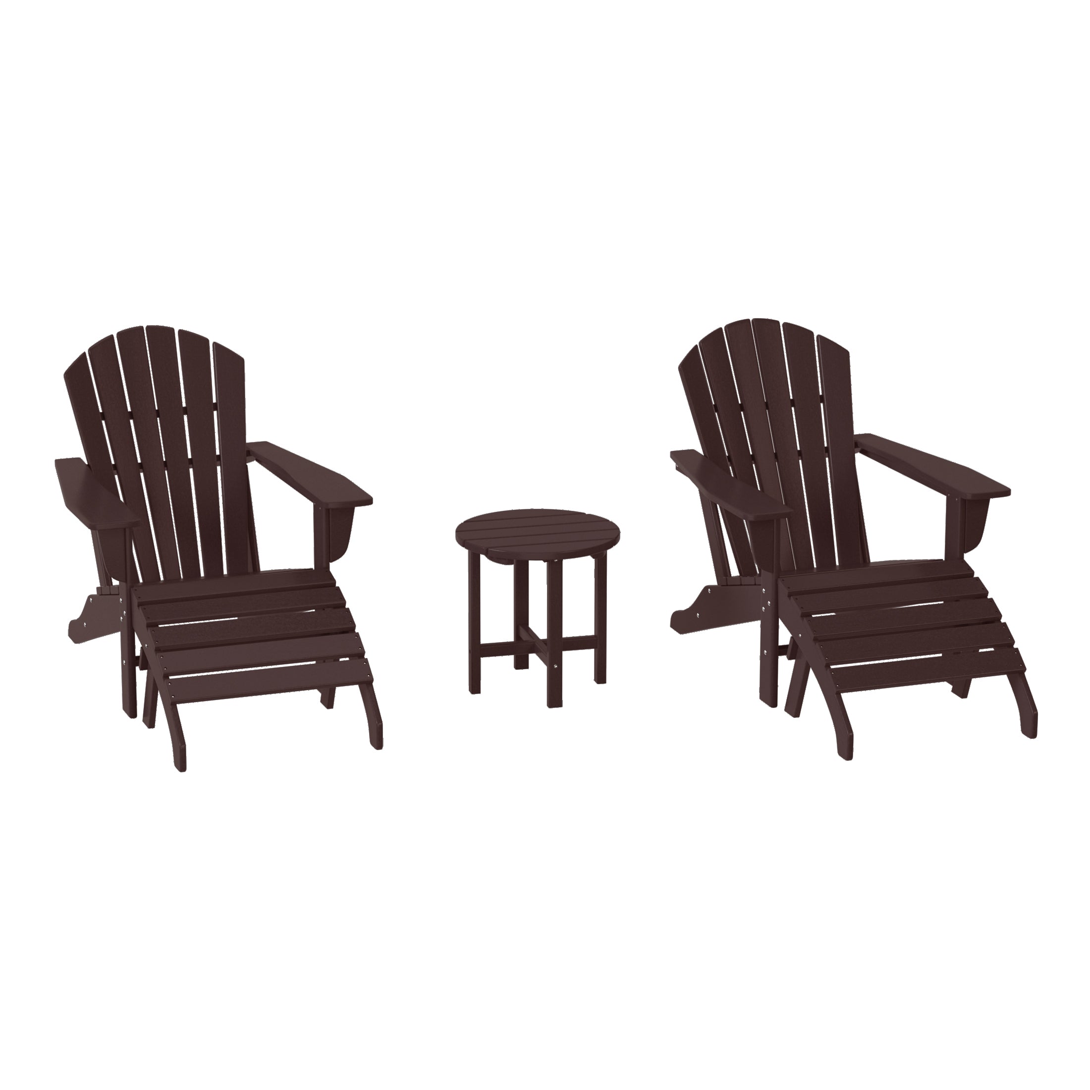 Portside Outdoor Adirondack Chair With Ottoman And Side Table 5-Piece Set