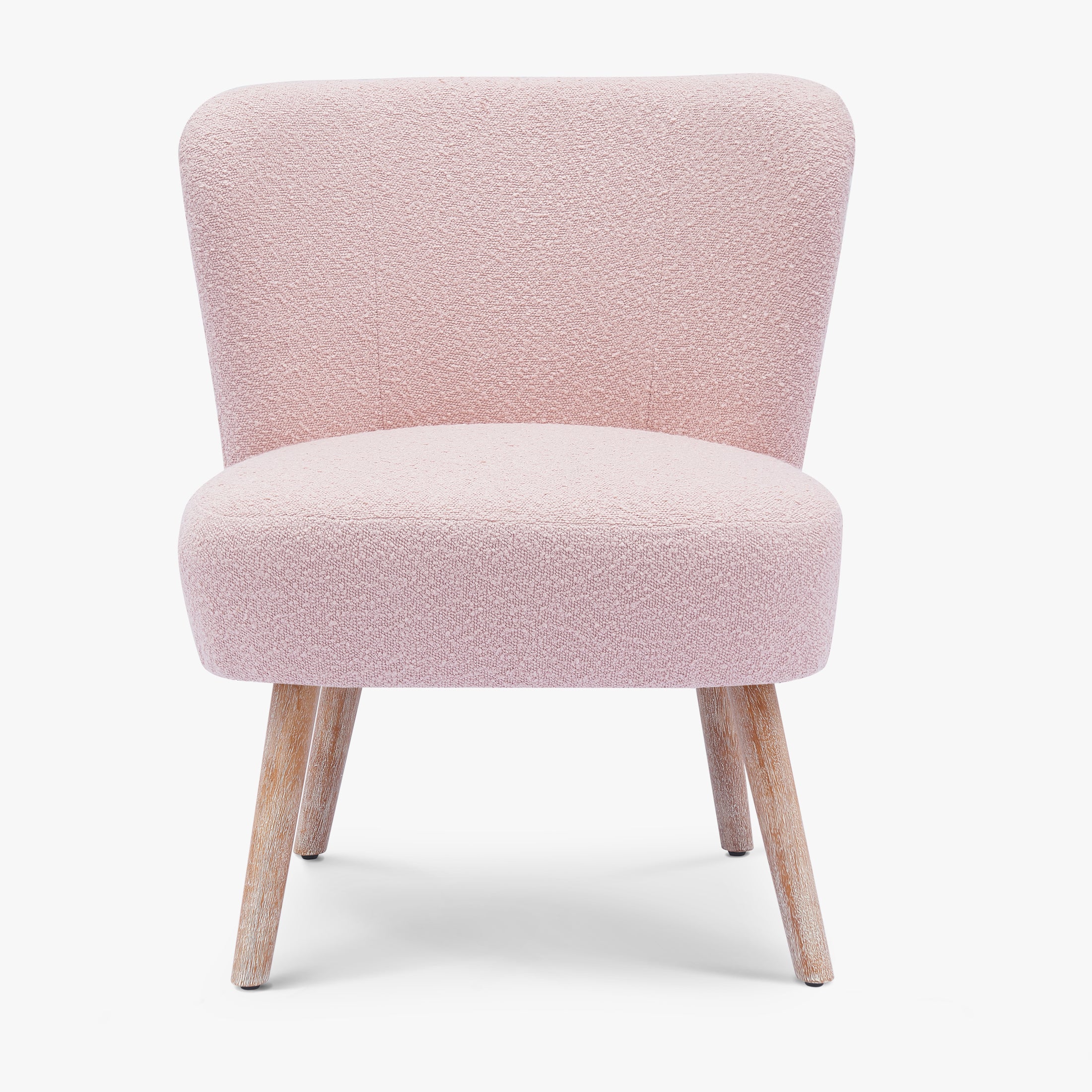 Amélie Mid-Century Boucle Accent Chair with Ottoman Foot Stool Set