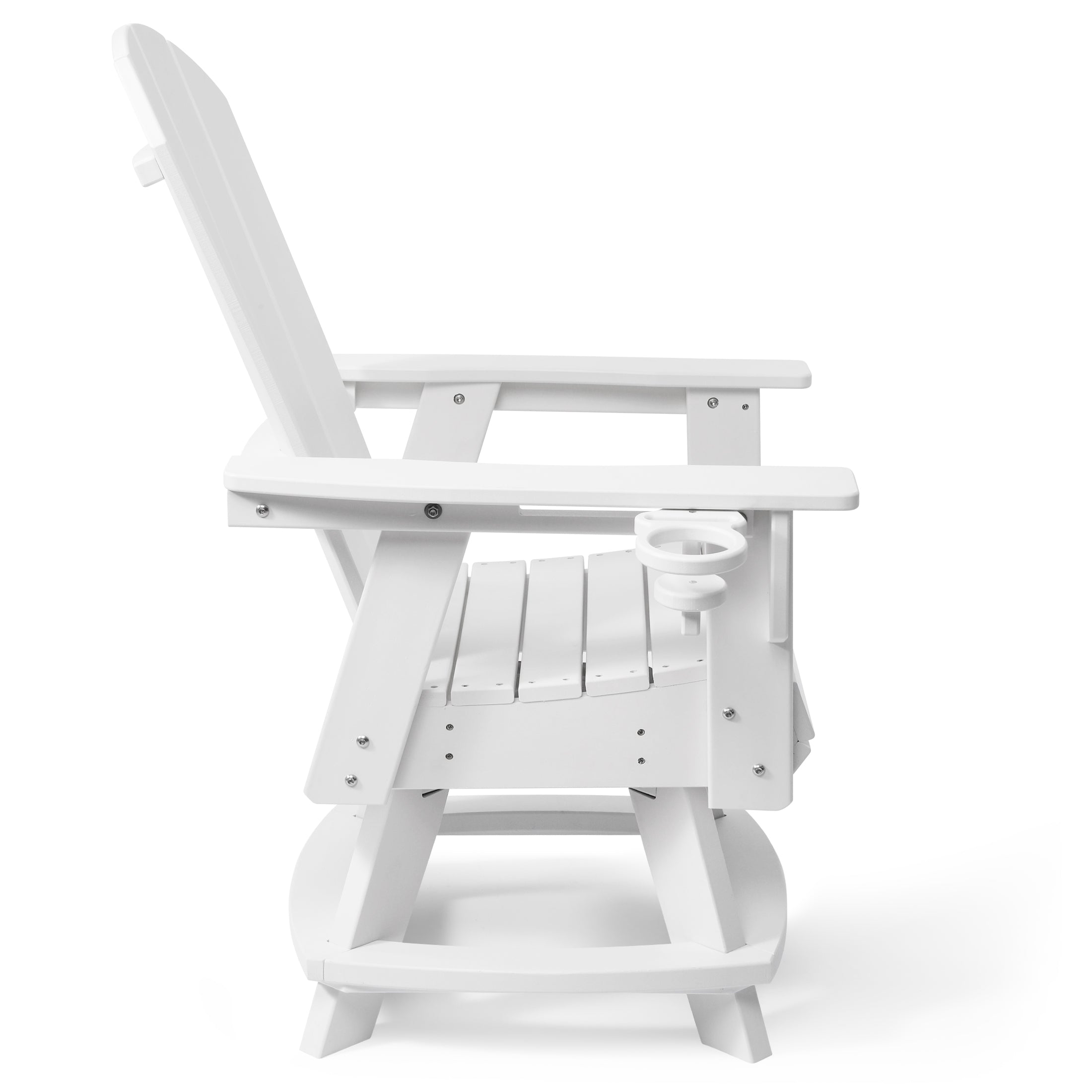 Paradise Outdoor HDPE Swivel Adirondack Patio Dining Chair With Cup Holder