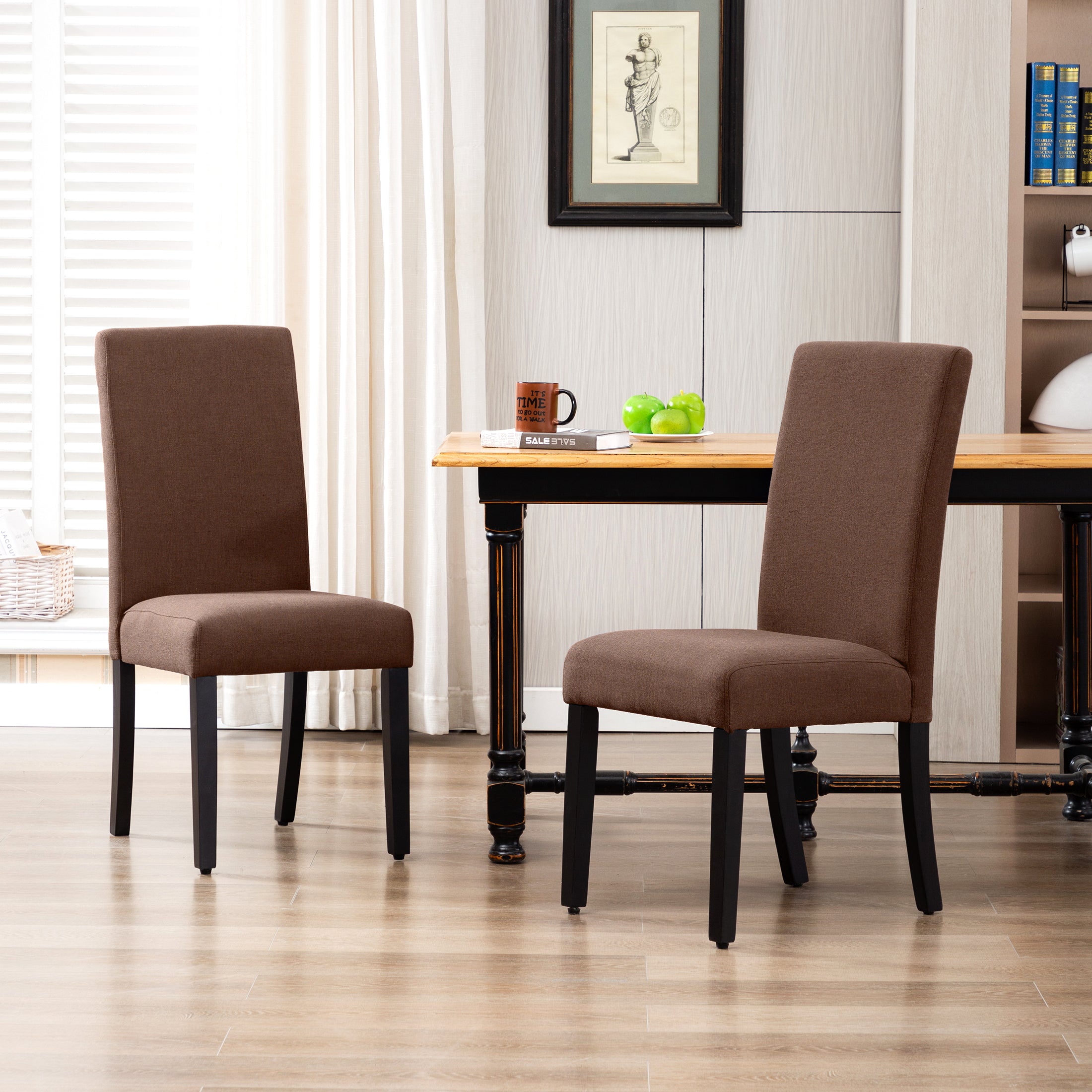 Adison Linen fabric tufted upholstered dining chair