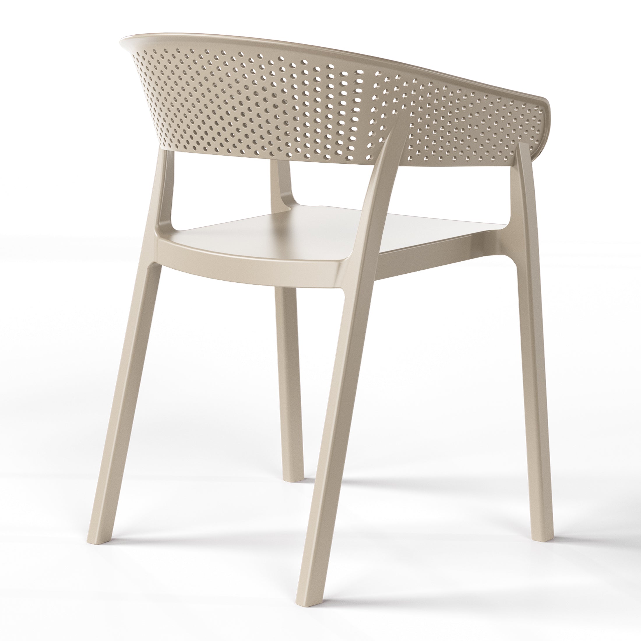 Sunshine Outdoor Modern Stackable Plastic Resin Patio Dining Armchair (Set of 2)