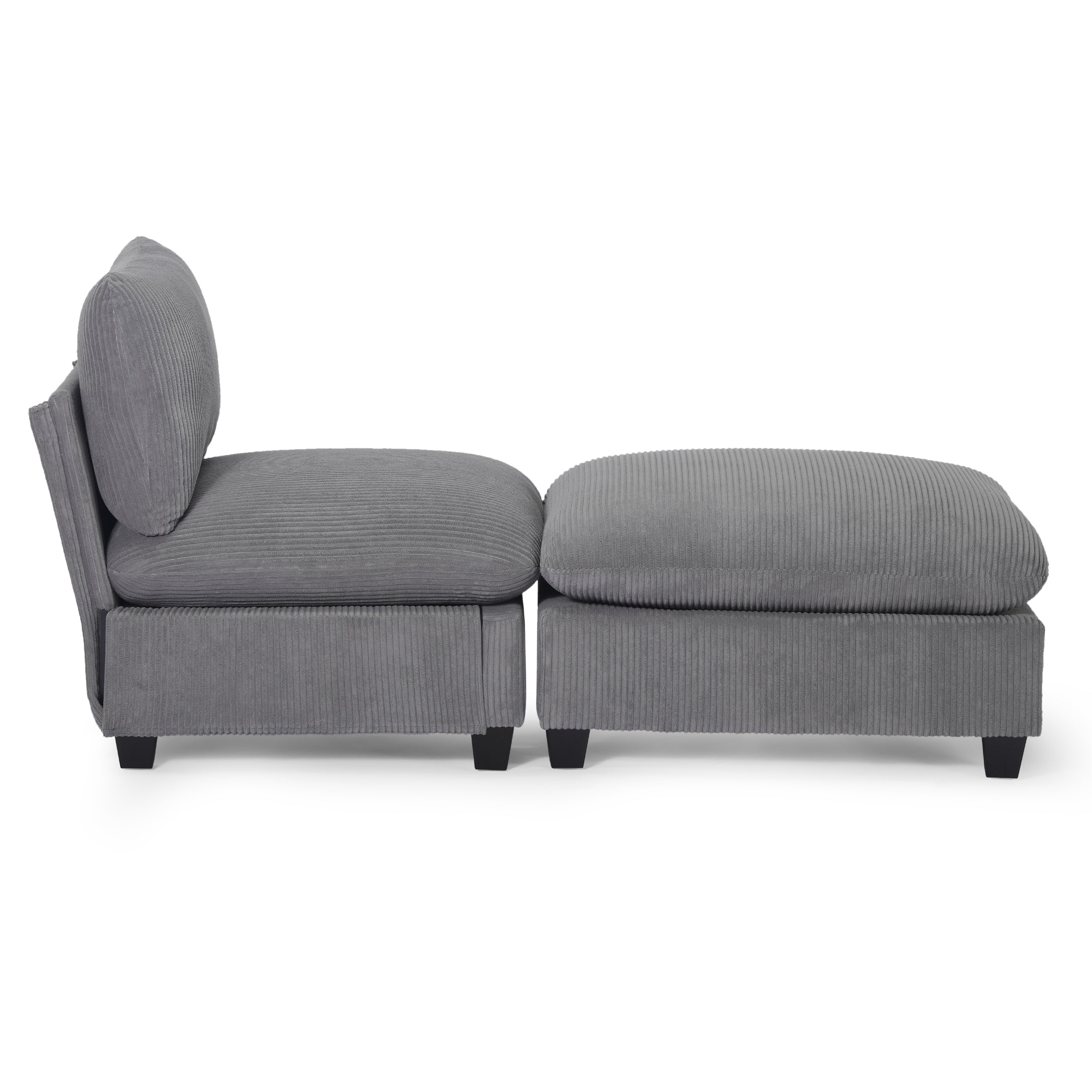 Ava 68.5" Corduroy Upholstered Indoor Chaise Lounge Chair