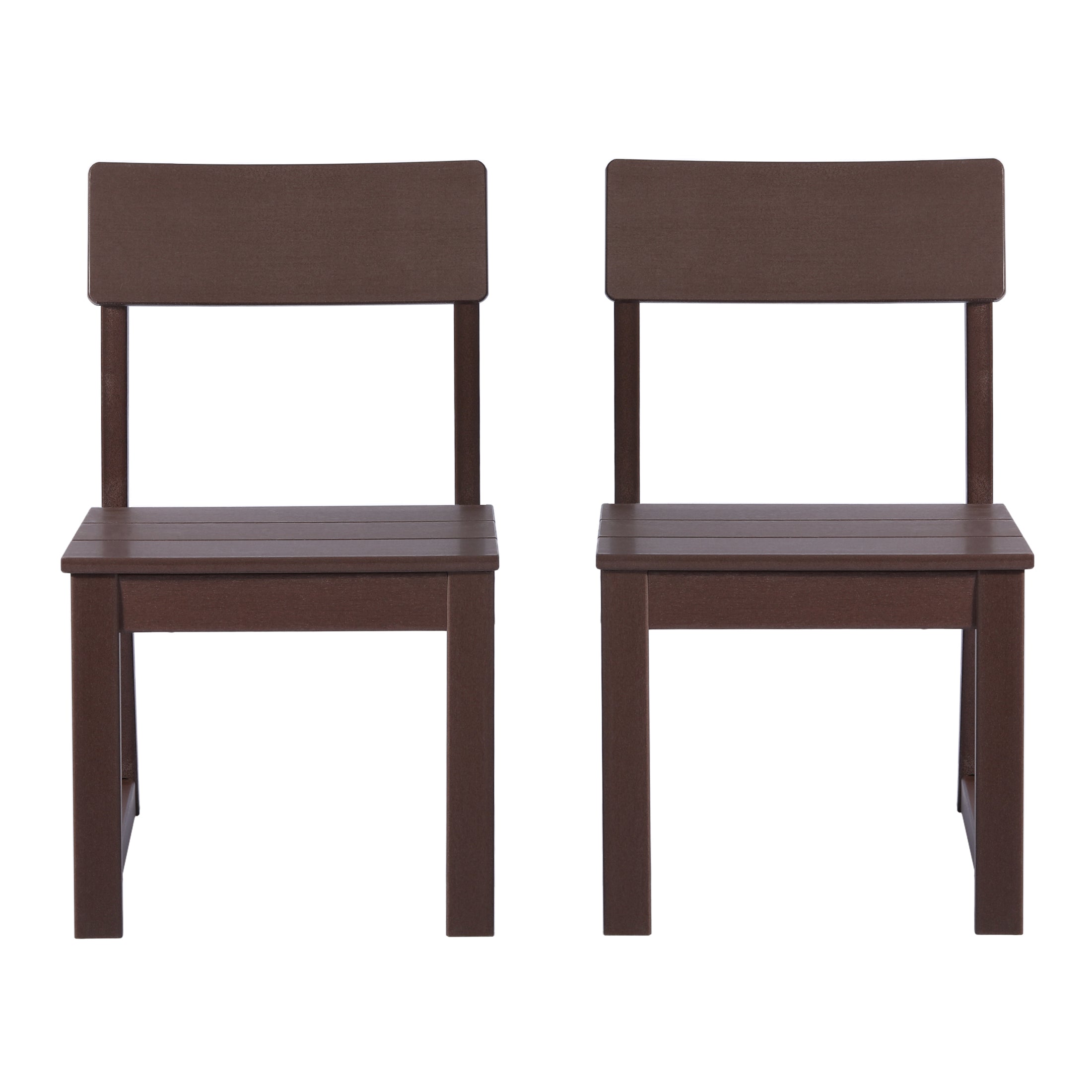 Cambria Modern HDPE Outdoor Armless Patio Dining Chairs (Set of 2)