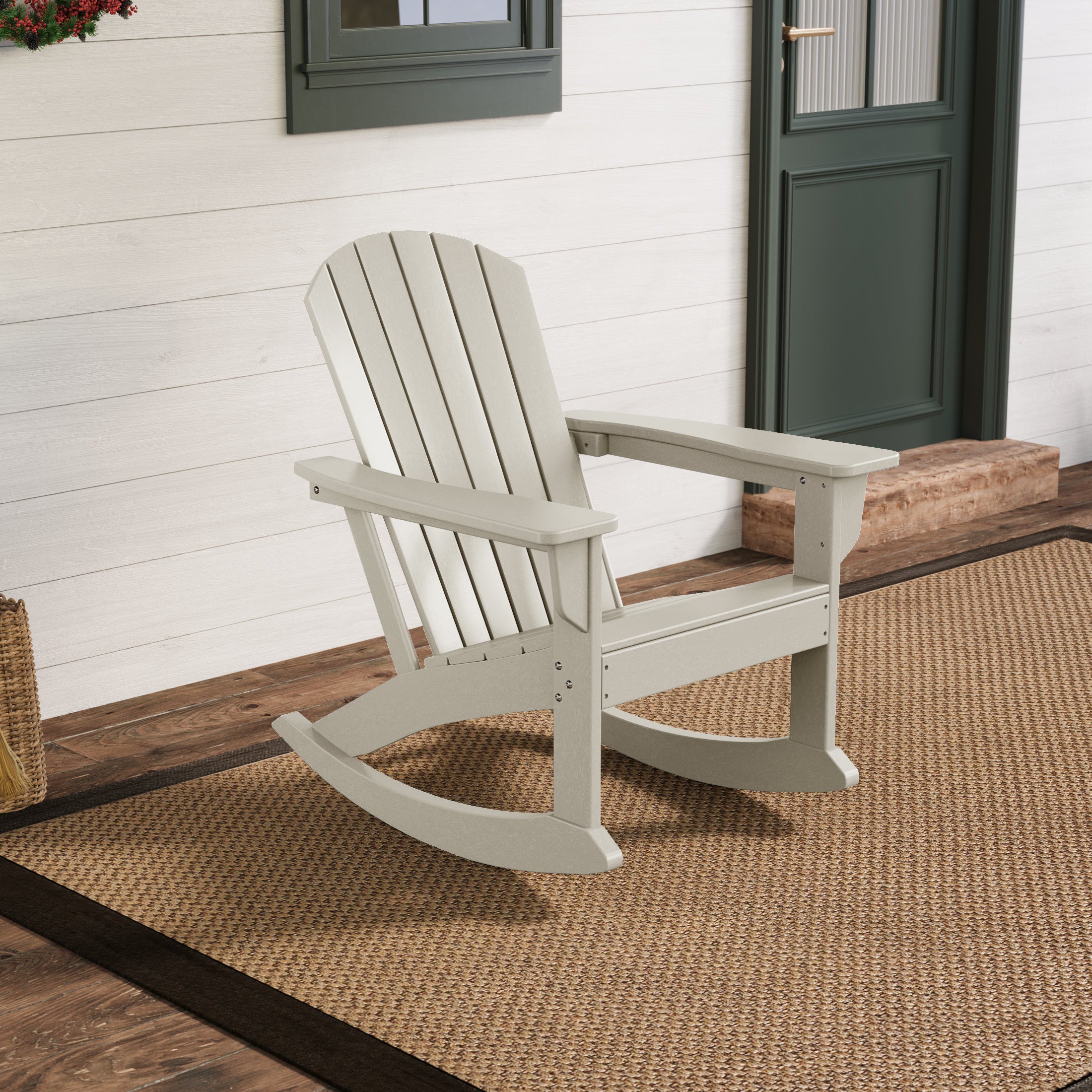 Portside Outdoor Patio Poly Plastic Adirondack Rocking Chair