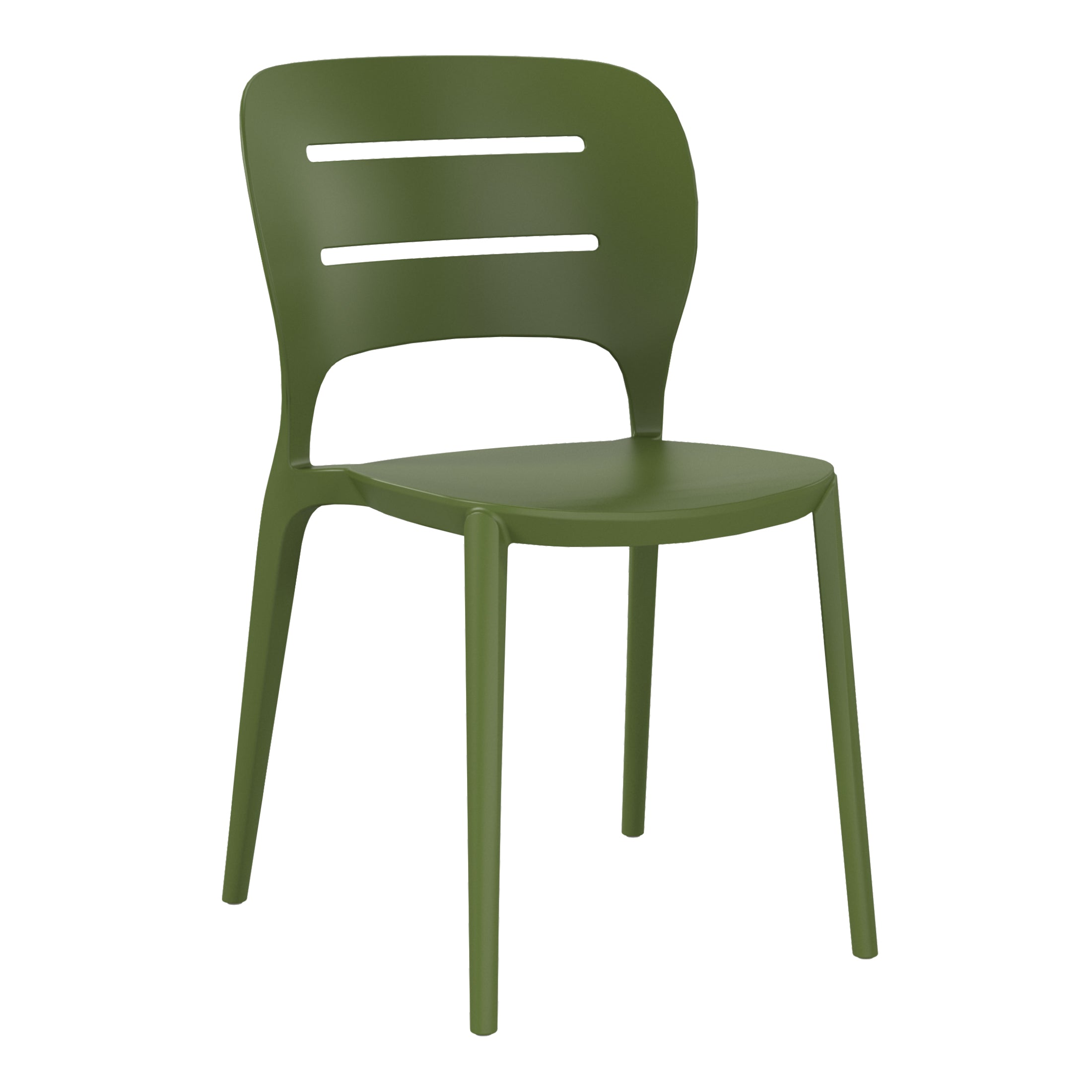Sunshine Outdoor Modern Stackable Plastic Patio Dining Side Chairs (Set of 4)