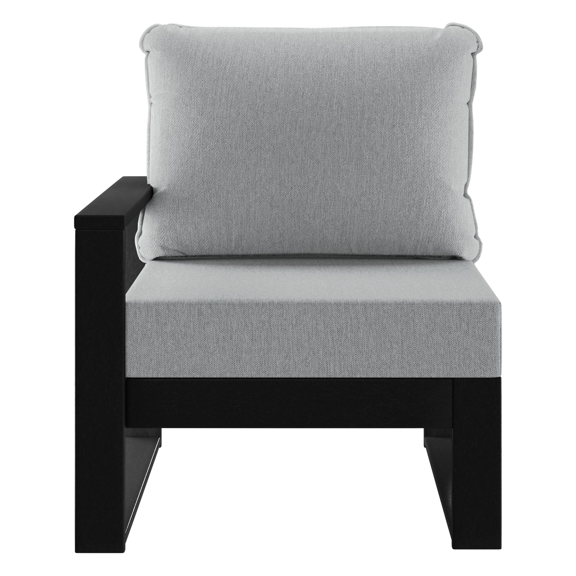 Rockaway Outdoor HDPE Left Arm Sectional Patio Corner Club Chair with Patio Cushions