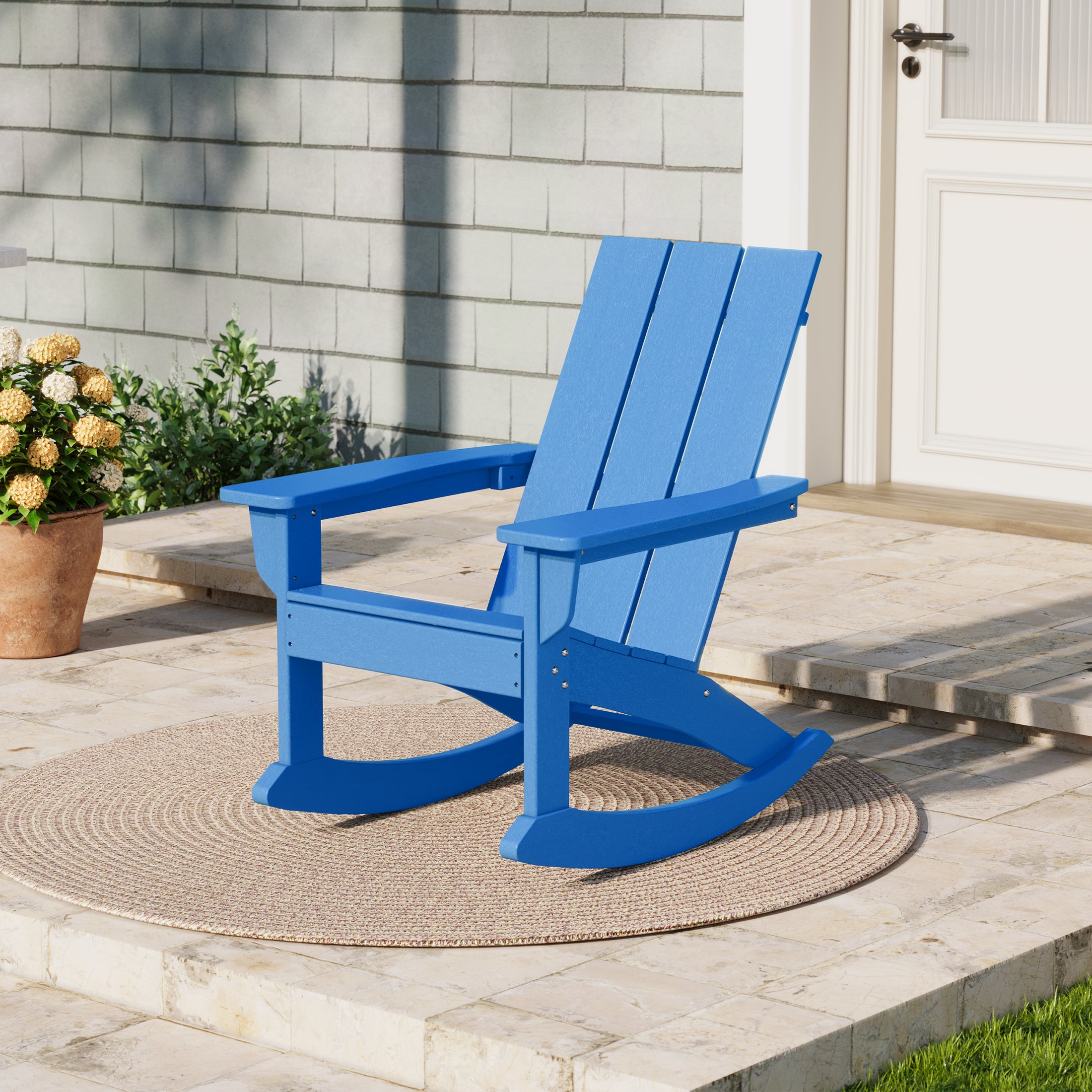 Palms Outdoor Patio Modern Adirondack Rocking Chair