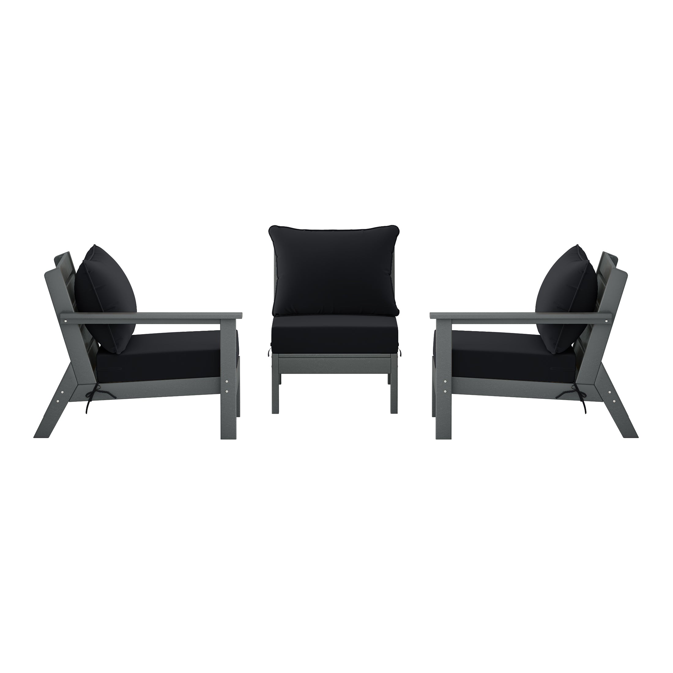 Portsmouth Outdoor Patio HDPE Sectional Sofa with Patio Cushions
