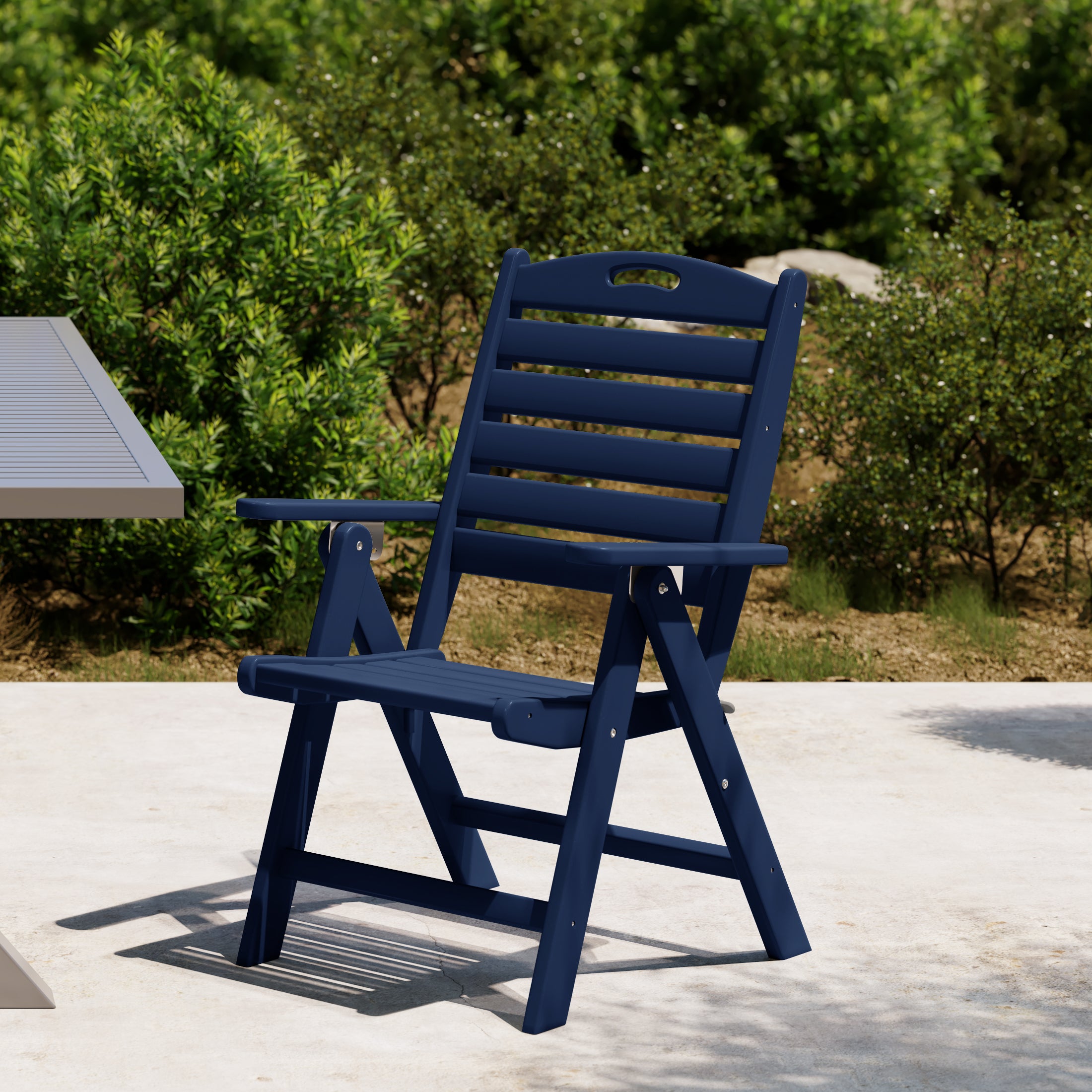 Paradise HDPE Adjustable Highback Folding Patio Dining Chair