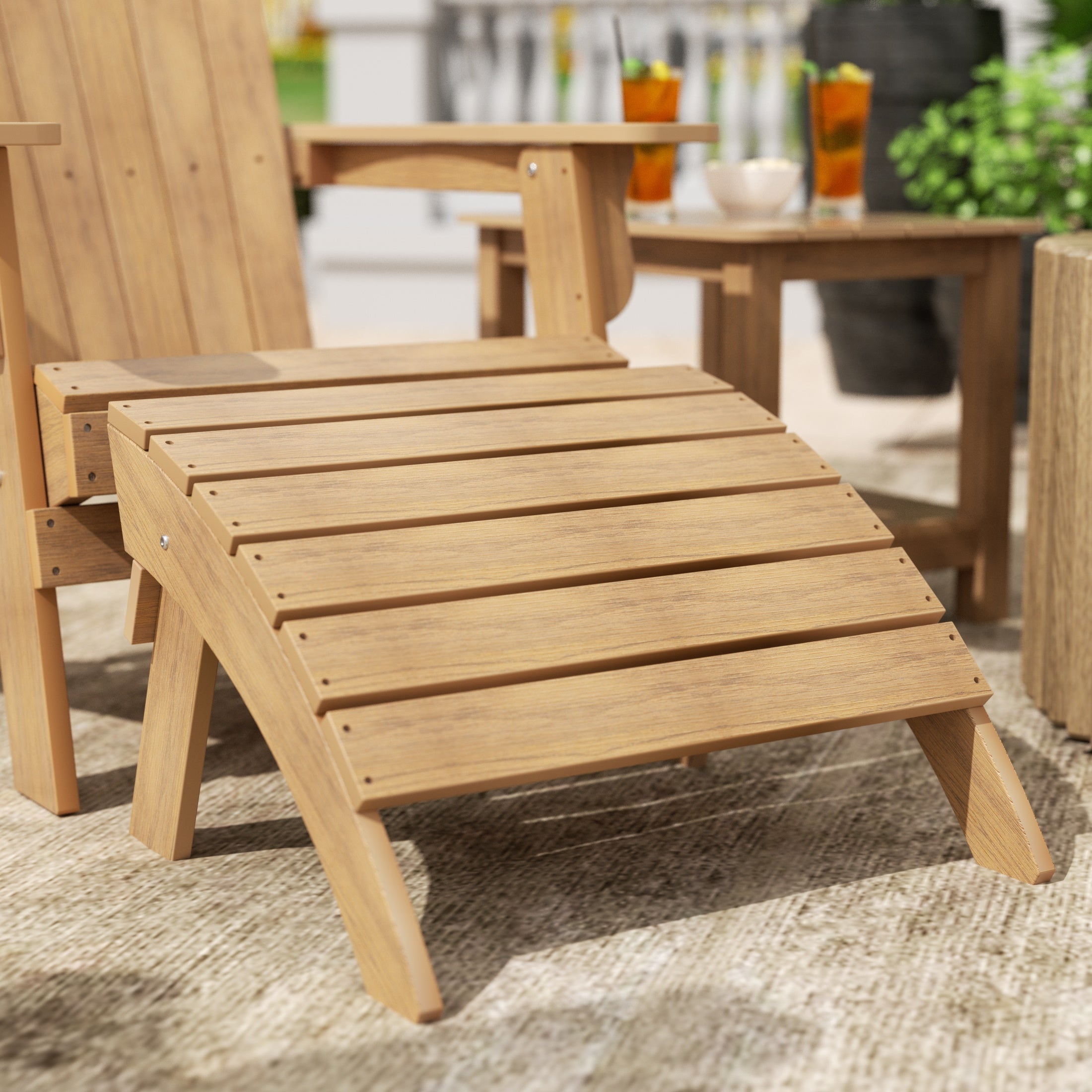 Florence Outdoor Patio All-weather Modern Folding Ottoman