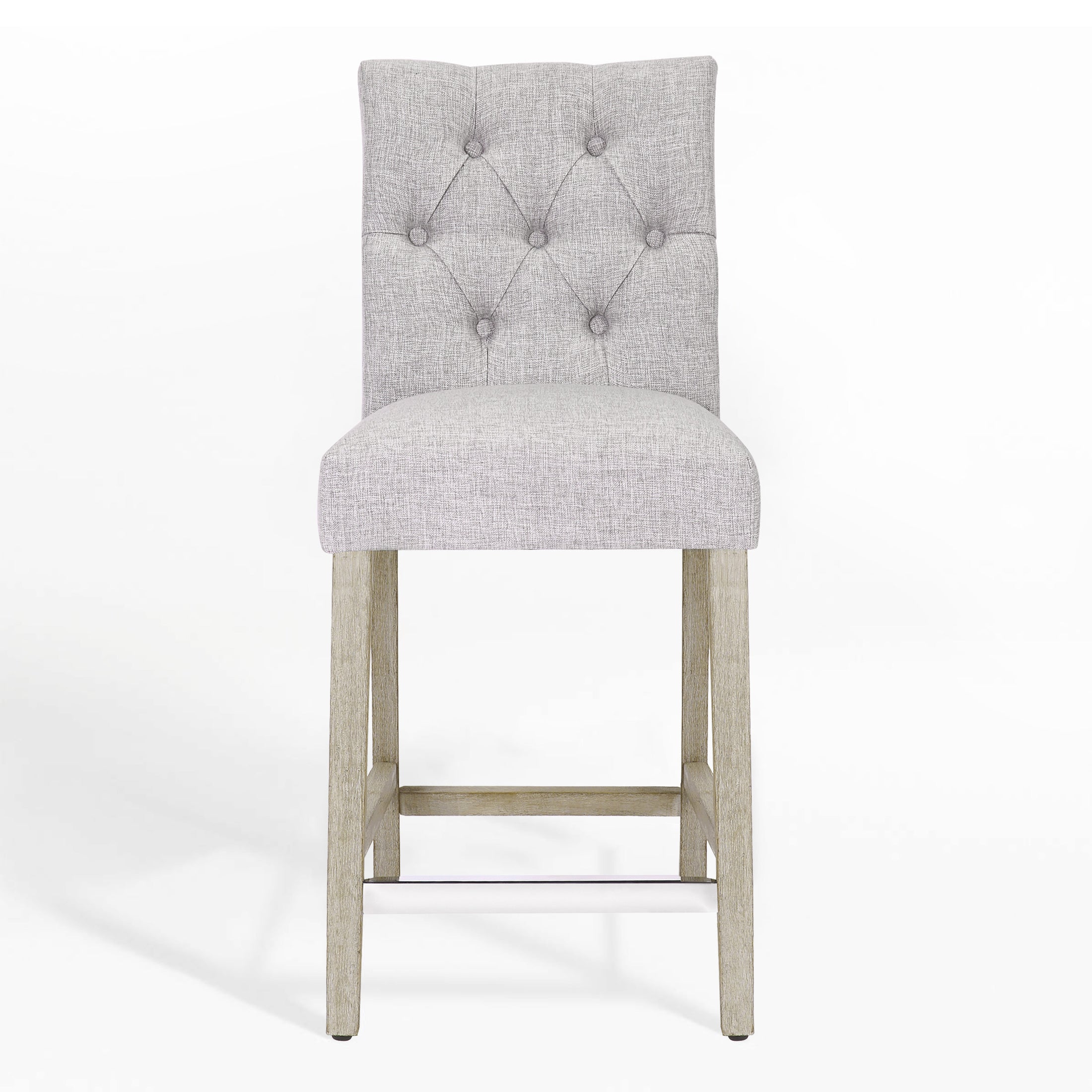 Bellmount 24" Linen Fabric Tufted Counter Stool,Antique Gray