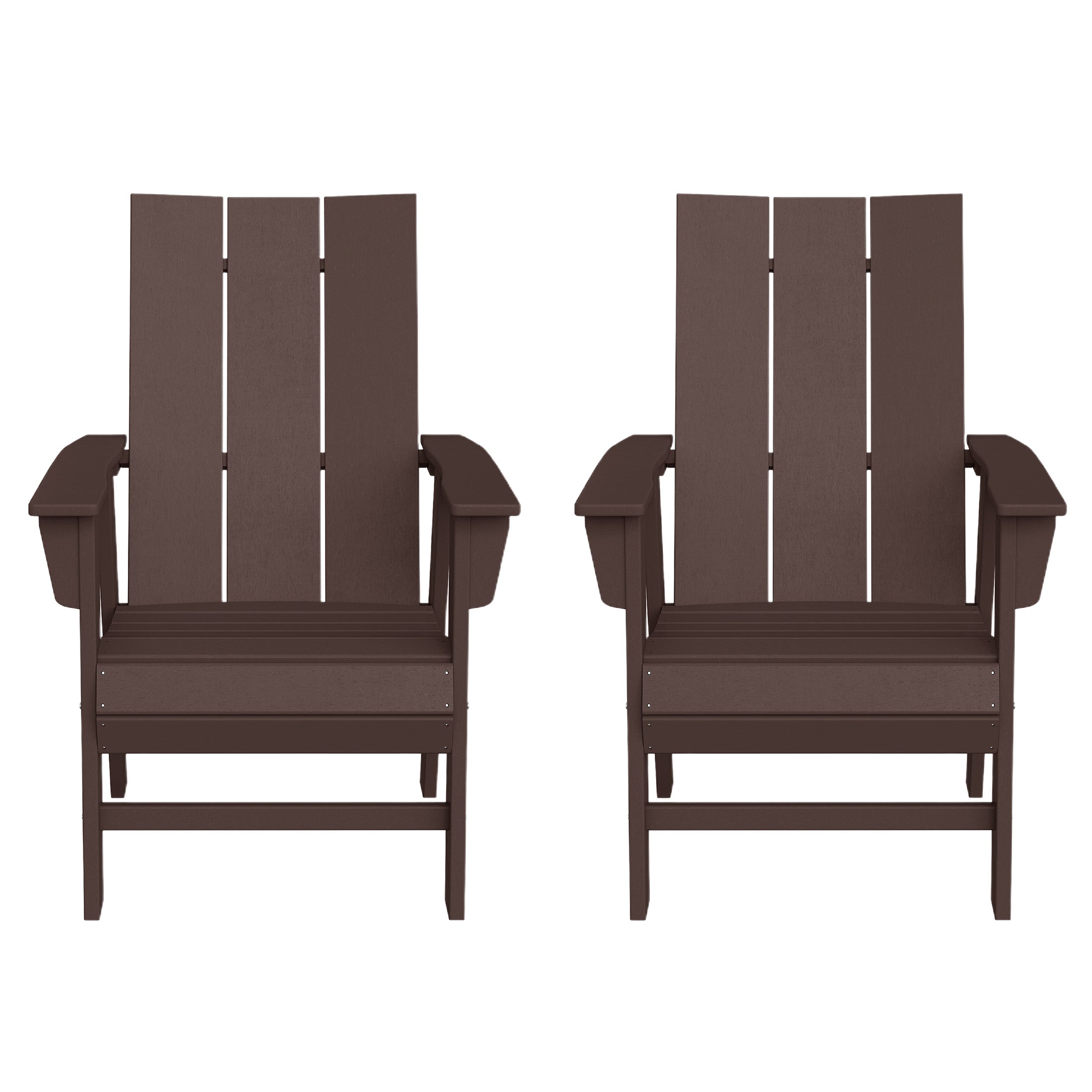 Palms Outdoor Patio HDPE Plastic Modern Adirondack Dining Chairs (Set of 2)