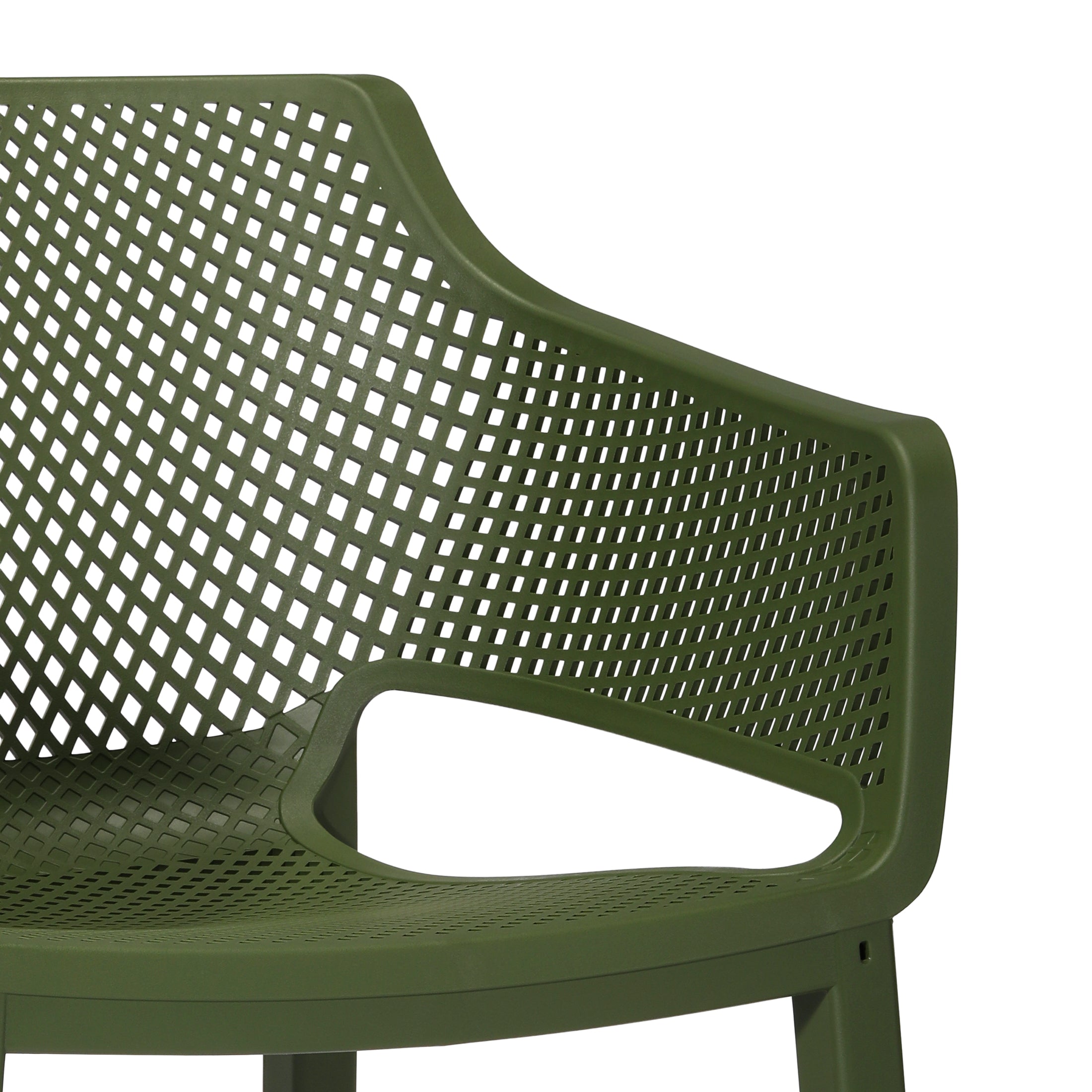 Sunshine Outdoor Modern Stackable Plastic Resin Patio Dining Armchair (Set of 4)