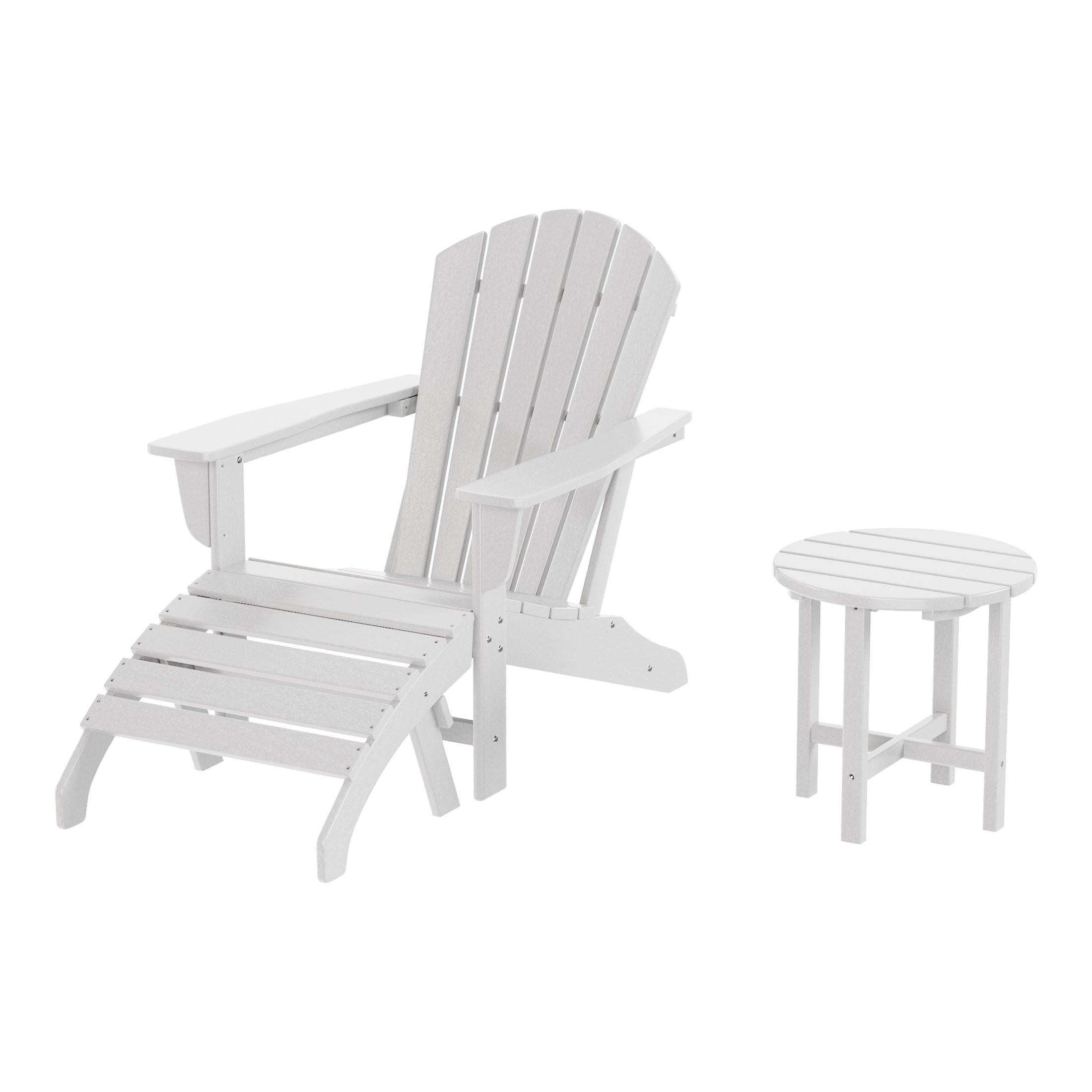 Portside Outdoor Adirondack Chair With Ottoman And Side Table 3-Piece Set