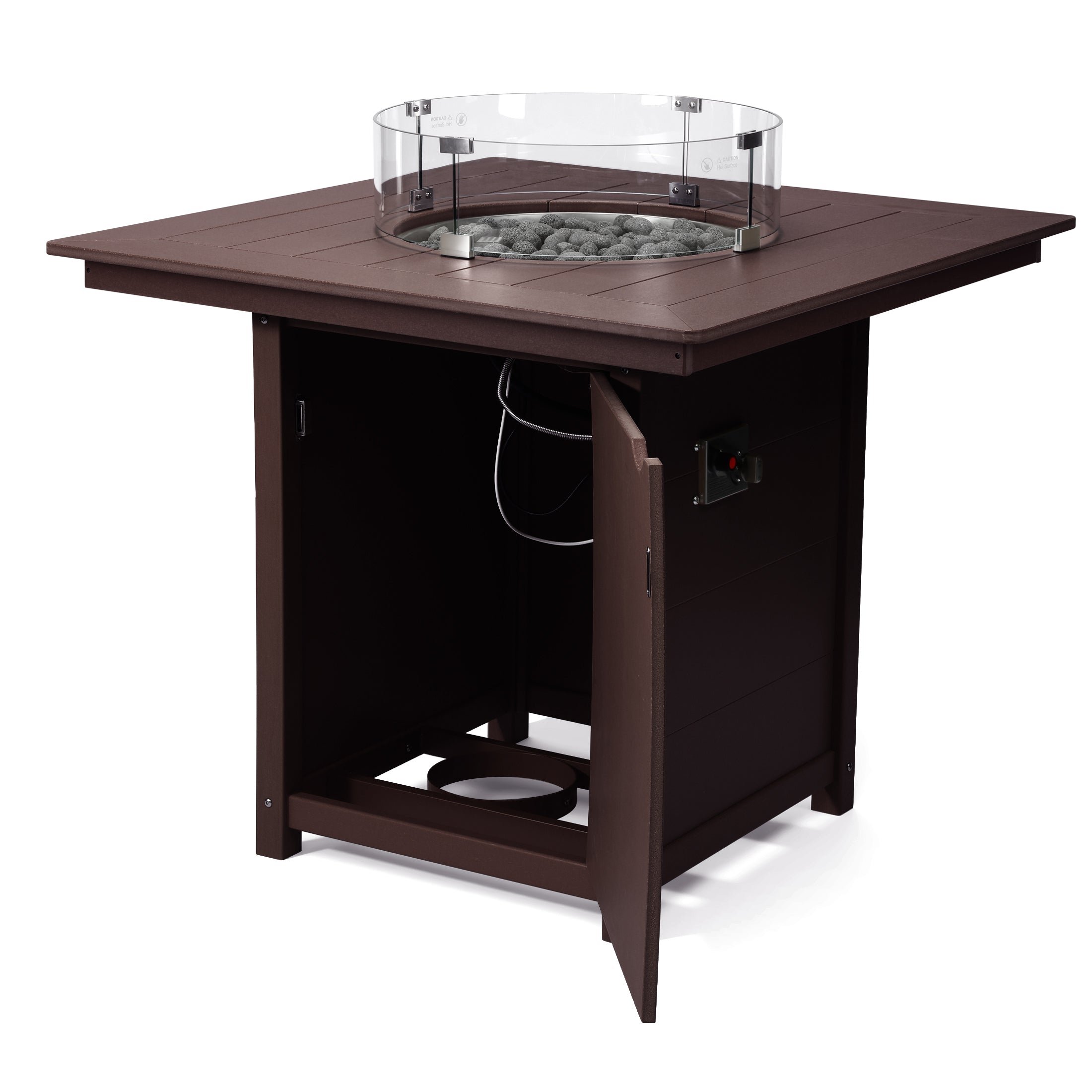 Sol 42" Modern Outdoor Patio Gas Propane Square Fire Pit Table