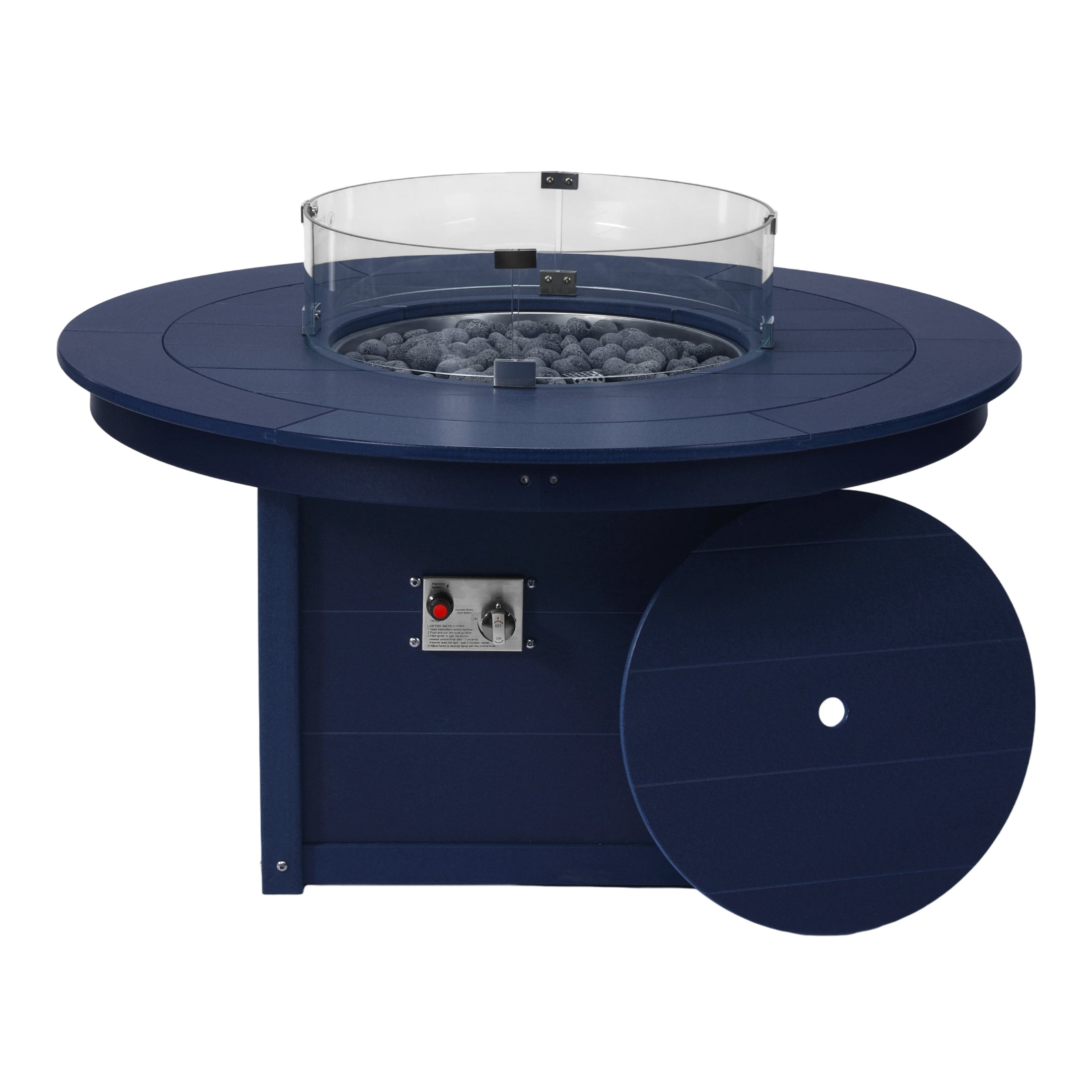 Sol 47" Modern Outdoor 55,000 BTU Patio Propane Round Fire Pit Table