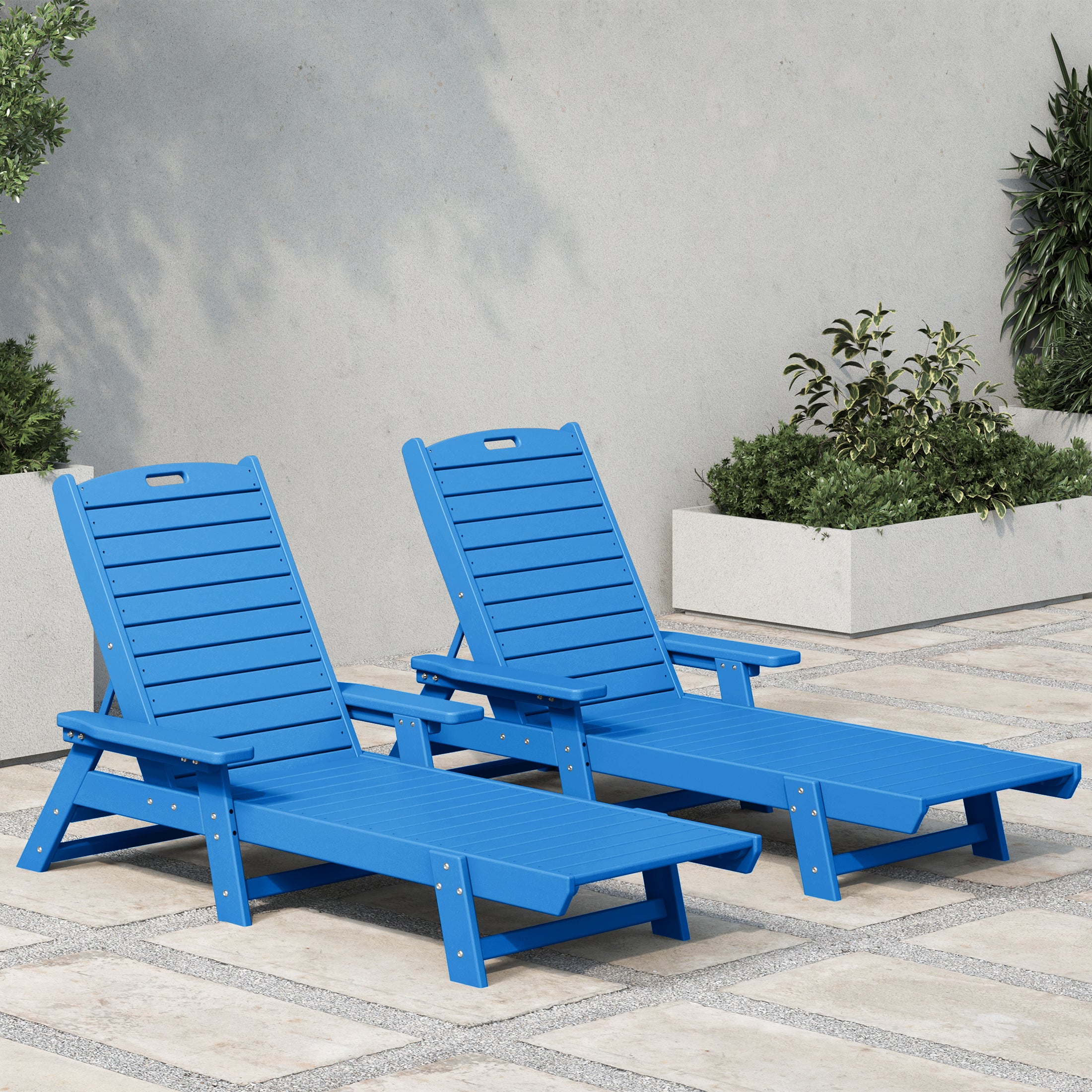 Paradise Poly Reclining Chaise Lounge (Set Of 2)