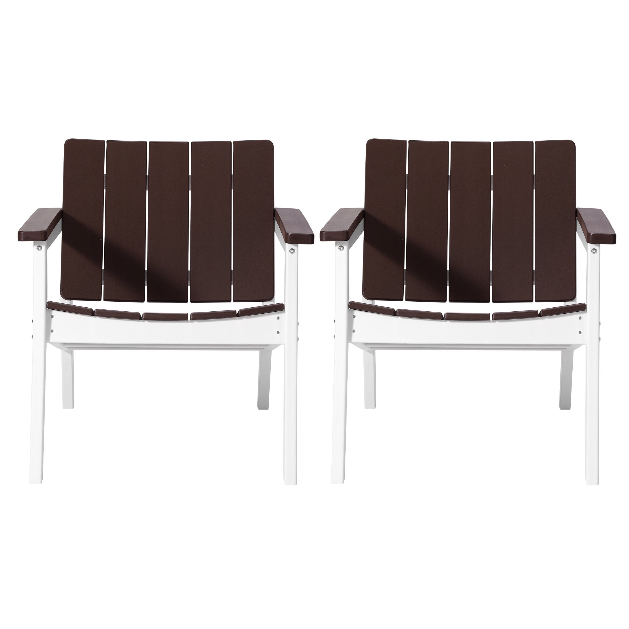 Seaside Outdoor HDPE Modern Patio Club Armchairs (Set of 2)