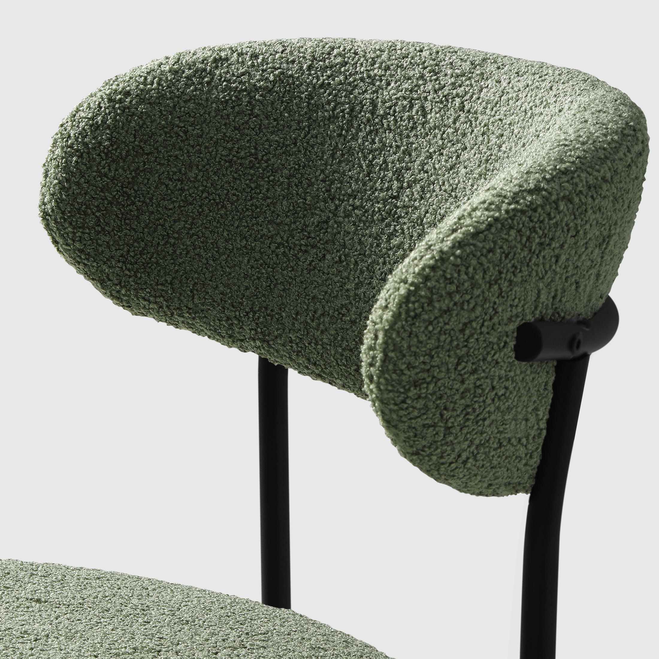 Celine Mid-Century Modern Upholstered Sherpa Round Dining Chairs (Set of 2)