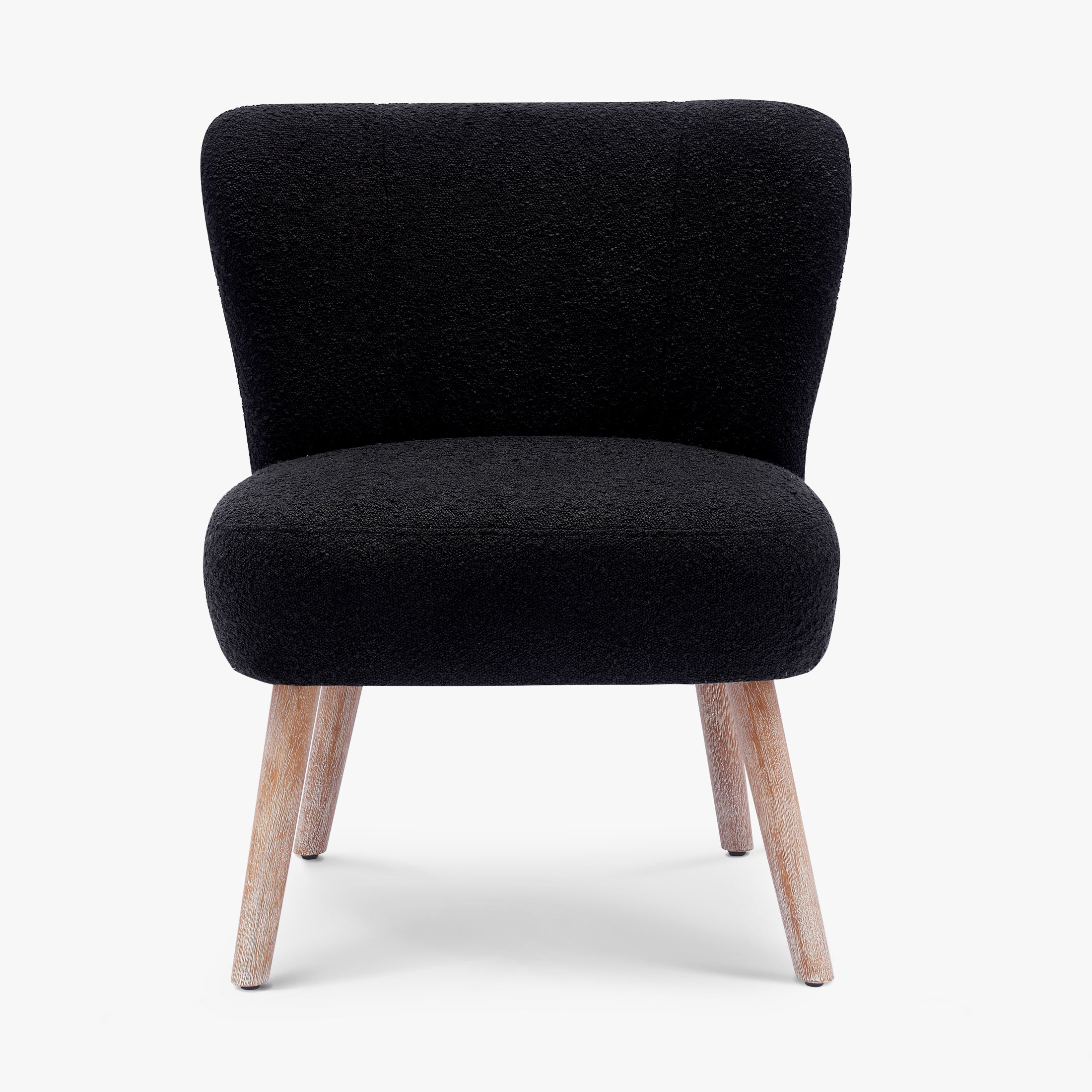 Amélie 4-Piece Set Mid-Century Boucle Accent Chairs with Ottoman Foot Stools