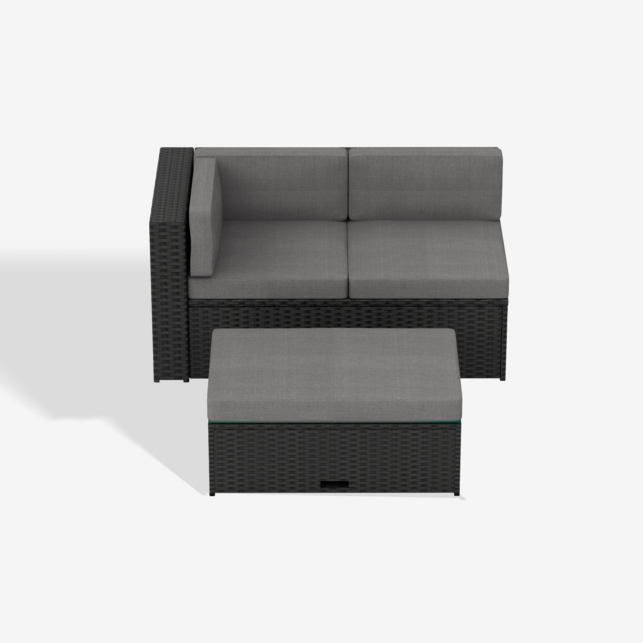 Stonewood 2-Piece Outdoor Rattan Wicker Patio Set with Cushions