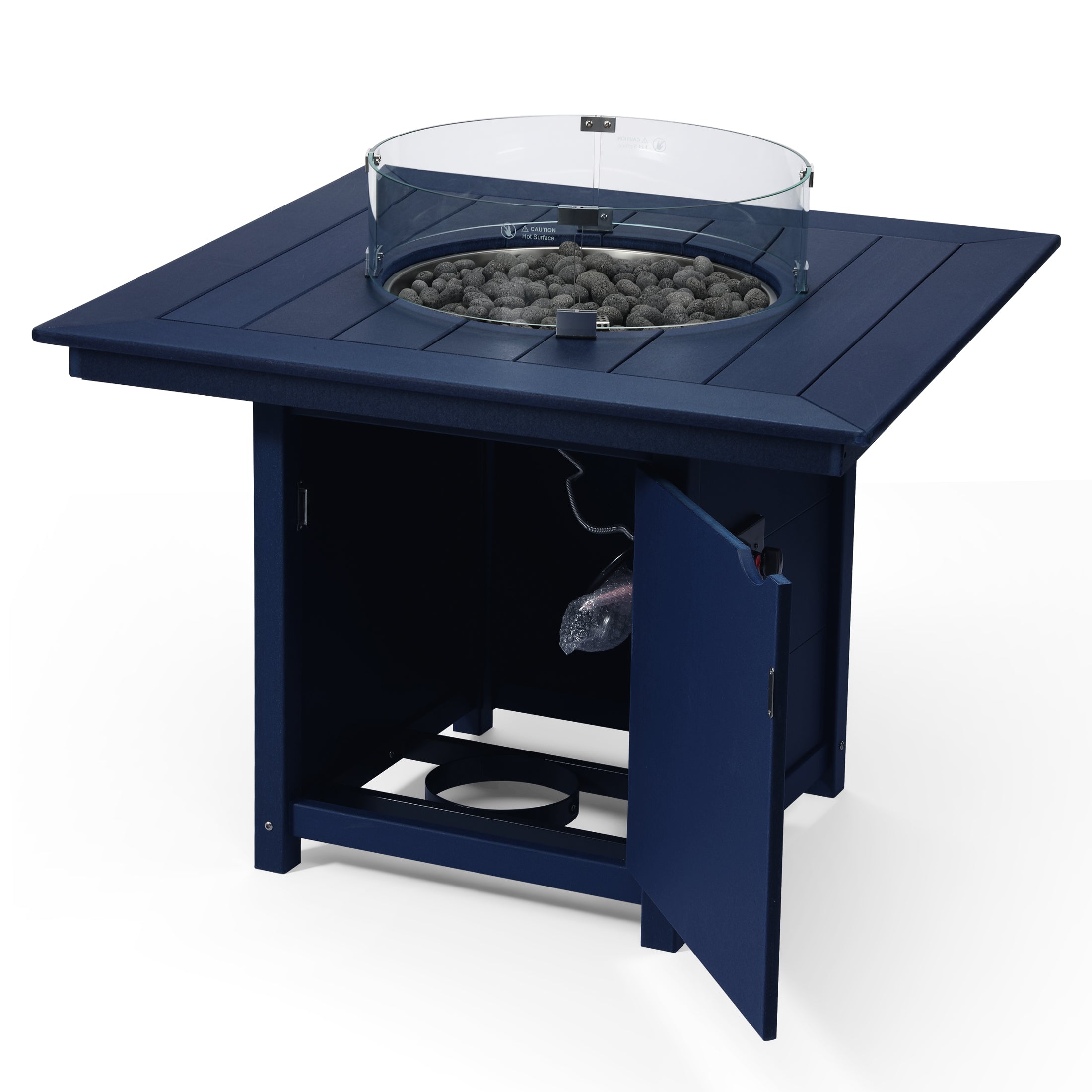 Sol Modern Outdoor Patio Propane 42" Square Fire Pit Table