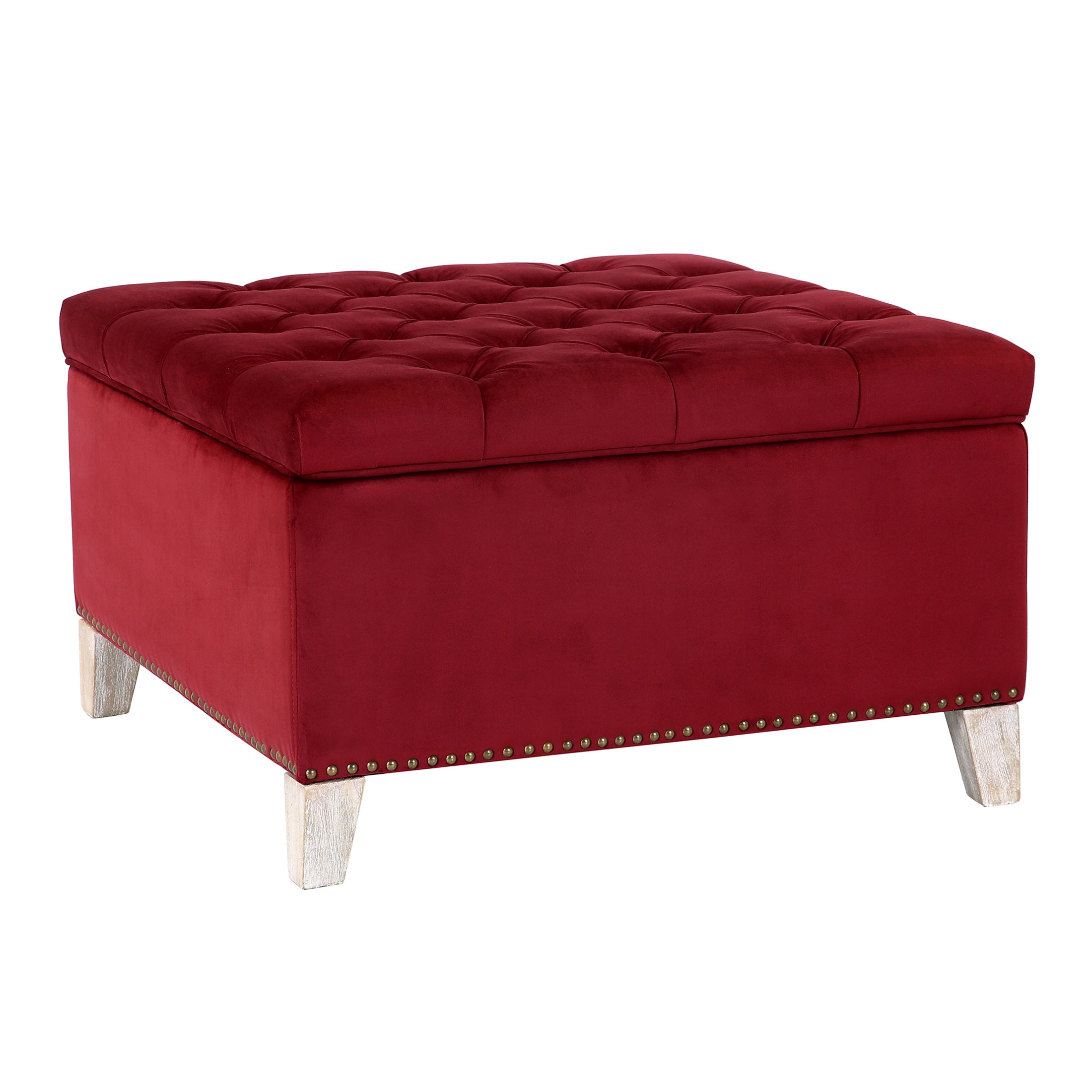Hank Square Velvet Tufted Storage Ottoman