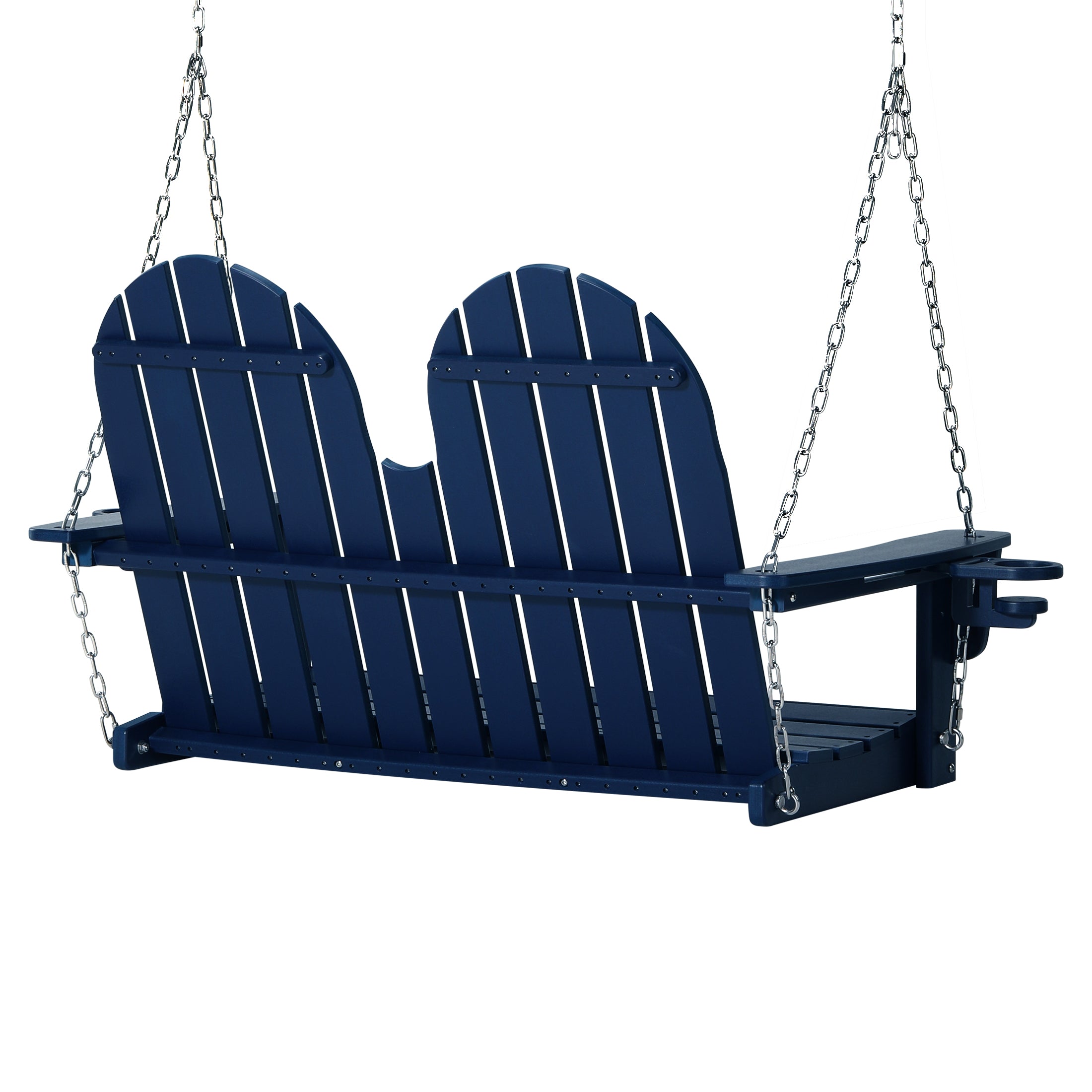 Savannah 4ft Outdoor HDPE Poly Farmhouse Hanging Porch Swing With Cup Holders