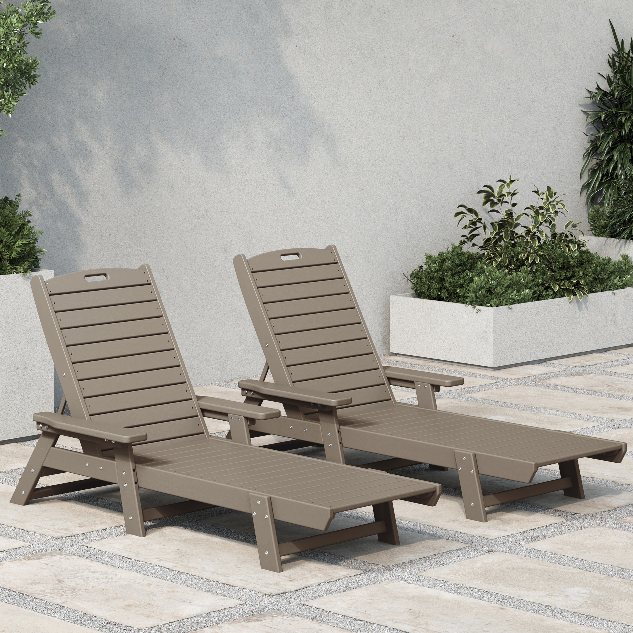 Paradise Poly Reclining Chaise Lounge (Set Of 2)