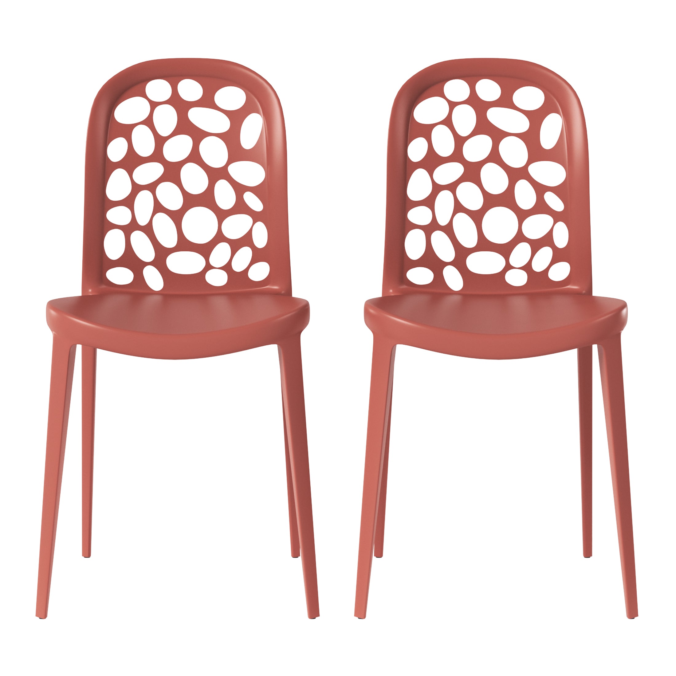 Sunshine Outdoor Modern Stackable Patio Dining Chairs (Set of 2)