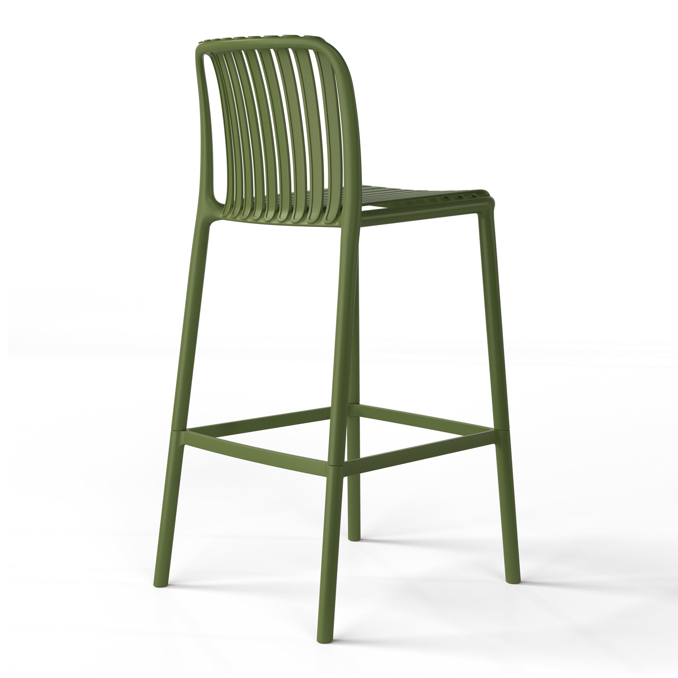 Sunshine 29.5" Outdoor Modern Polypropylene Plastic Patio Bar Height Stools (Set of 2)