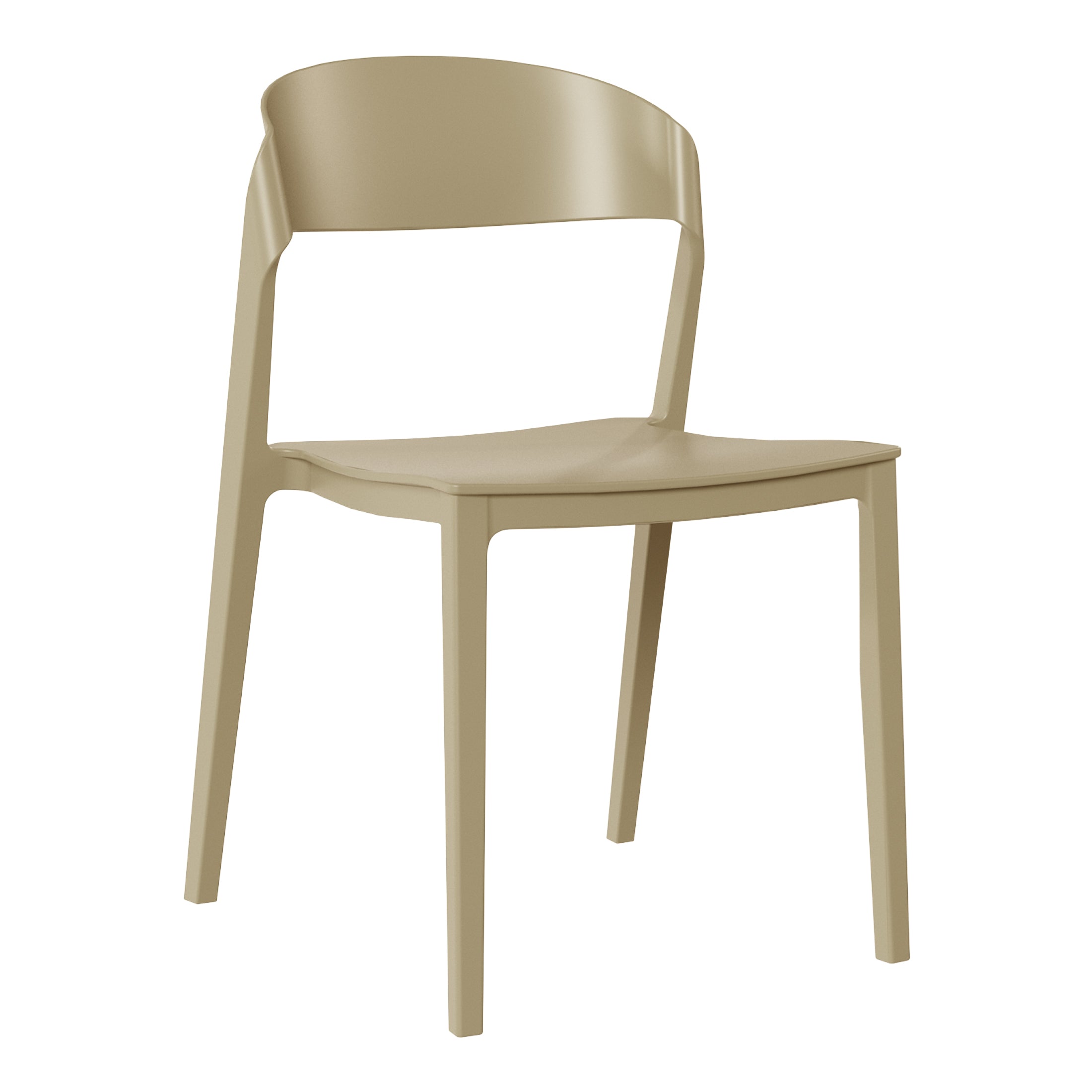 Sunshine Outdoor Modern Stackable Plastic Patio Bistro Dining Side Chairs (Set of 2)