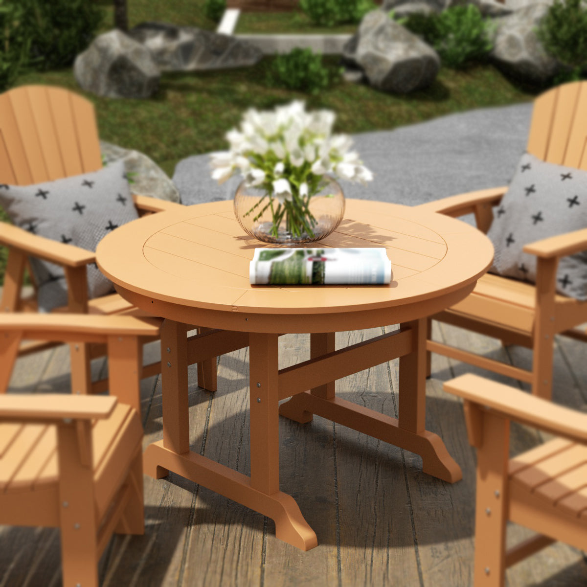Paradise 47" Outdoor Patio Round Dining Table