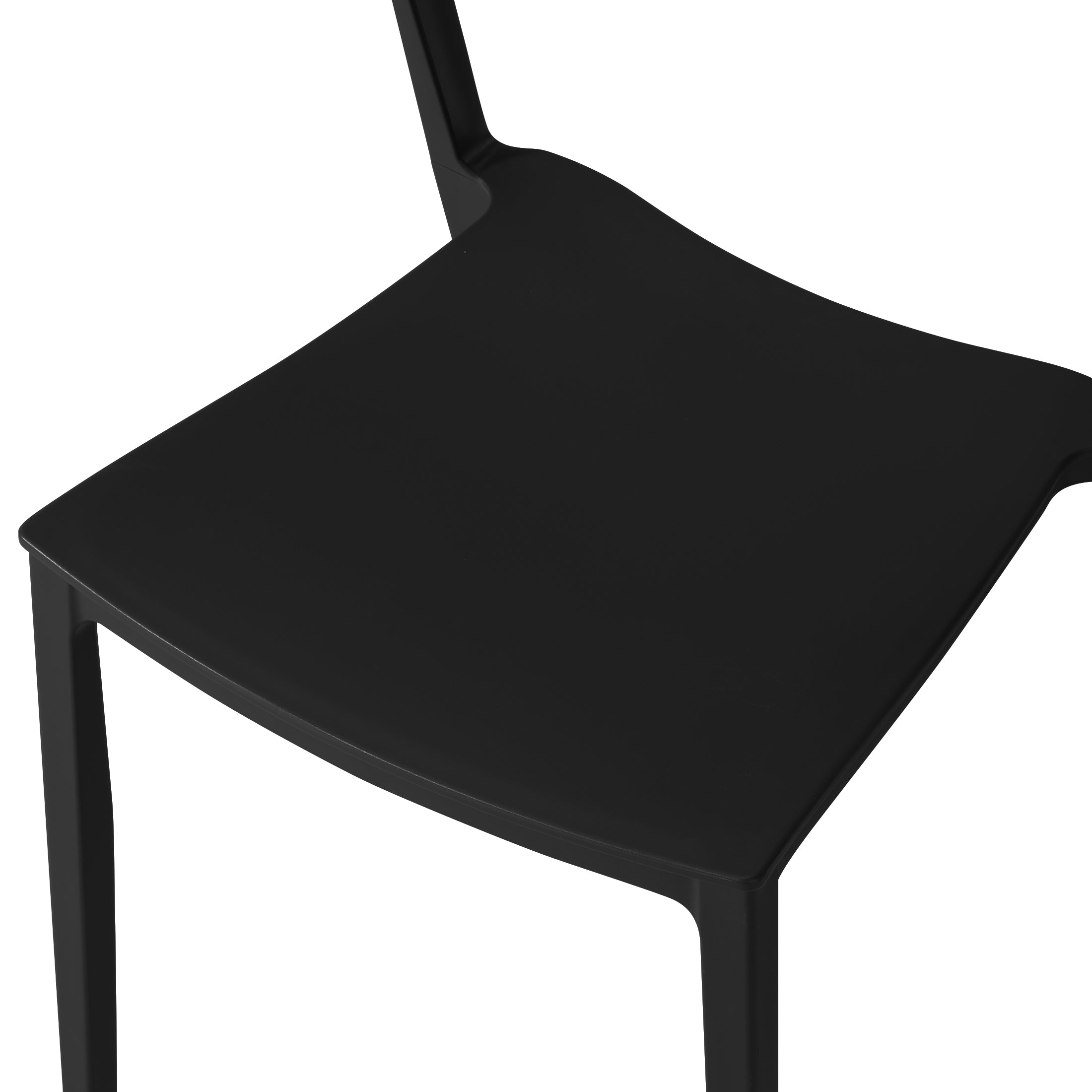 Sunshine Outdoor Modern Stackable Plastic Patio Bistro Dining Side Chairs (Set of 2)