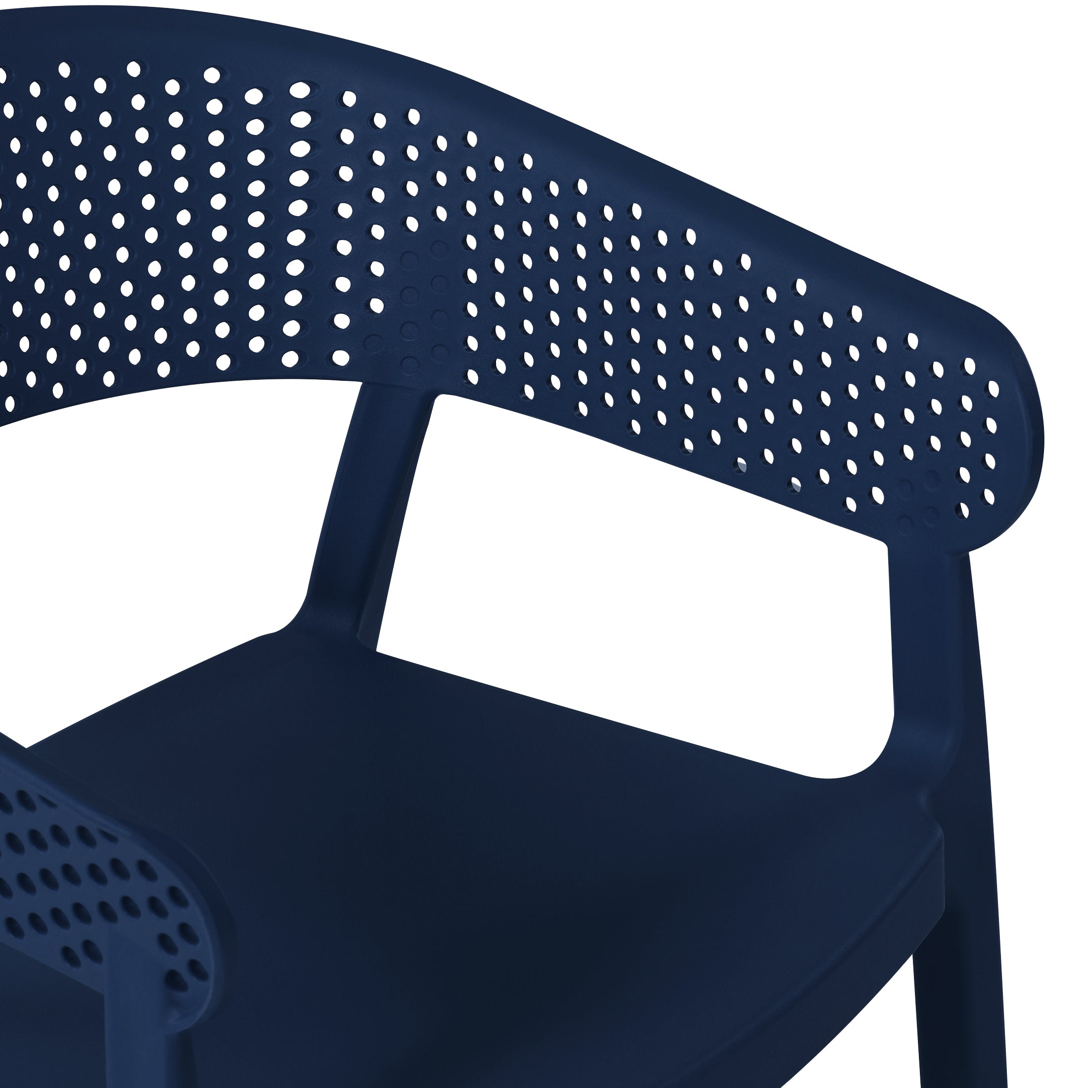 Sunshine Outdoor Modern Stackable Plastic Resin Patio Dining Armchair (Set of 2)