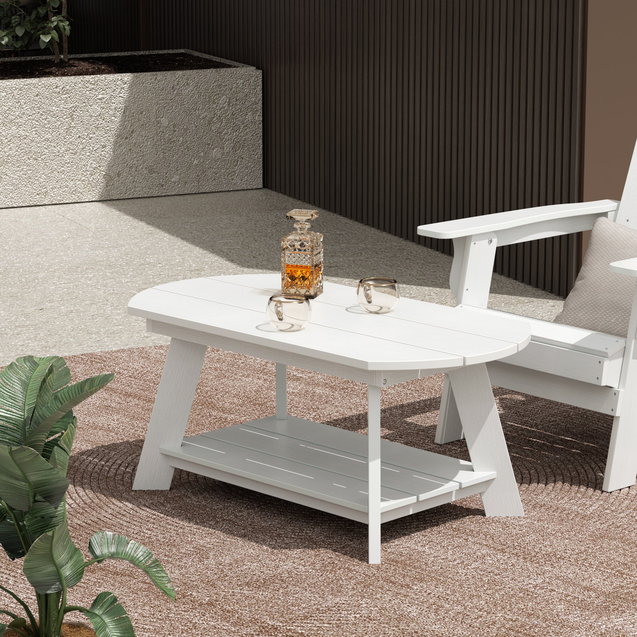 Florence Outdoor Patio All-weather Modern Coffee Table