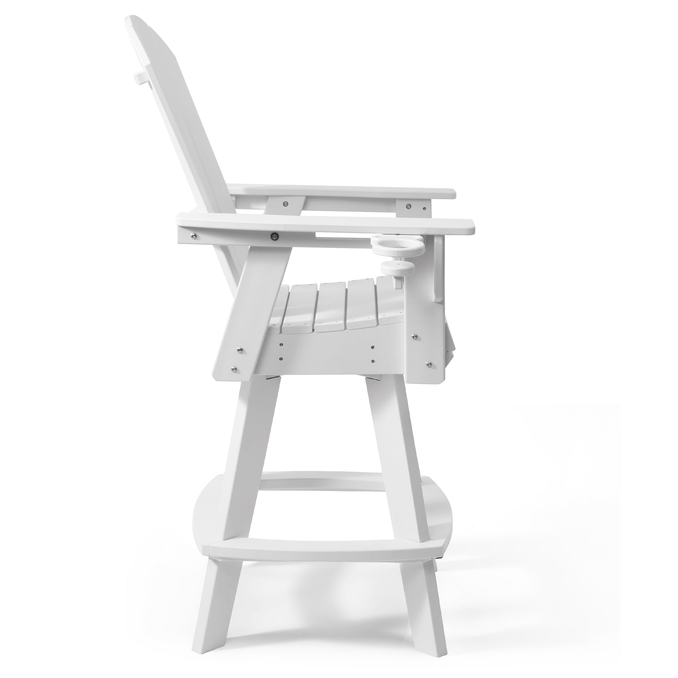 Paradise Outdoor HDPE Swivel Adirondack Bar Height Chair With Cup Holder