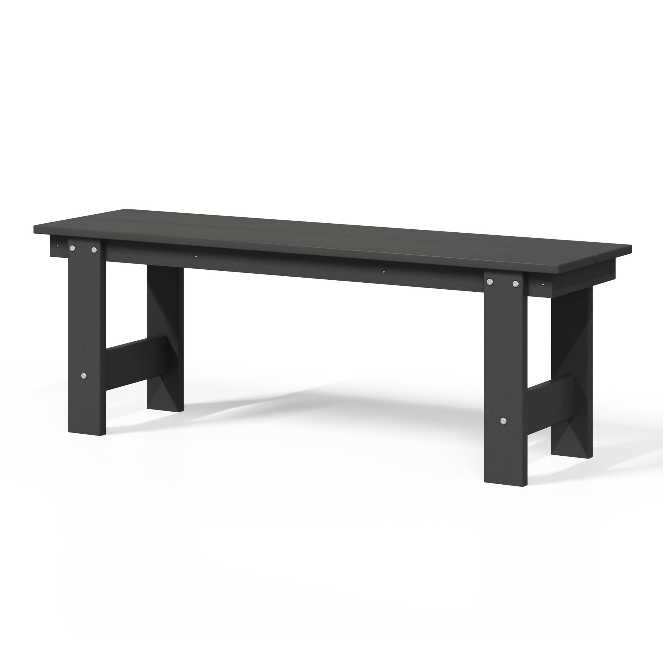 Palms Outdoor HDPE 48" Modern Backless Patio Bench