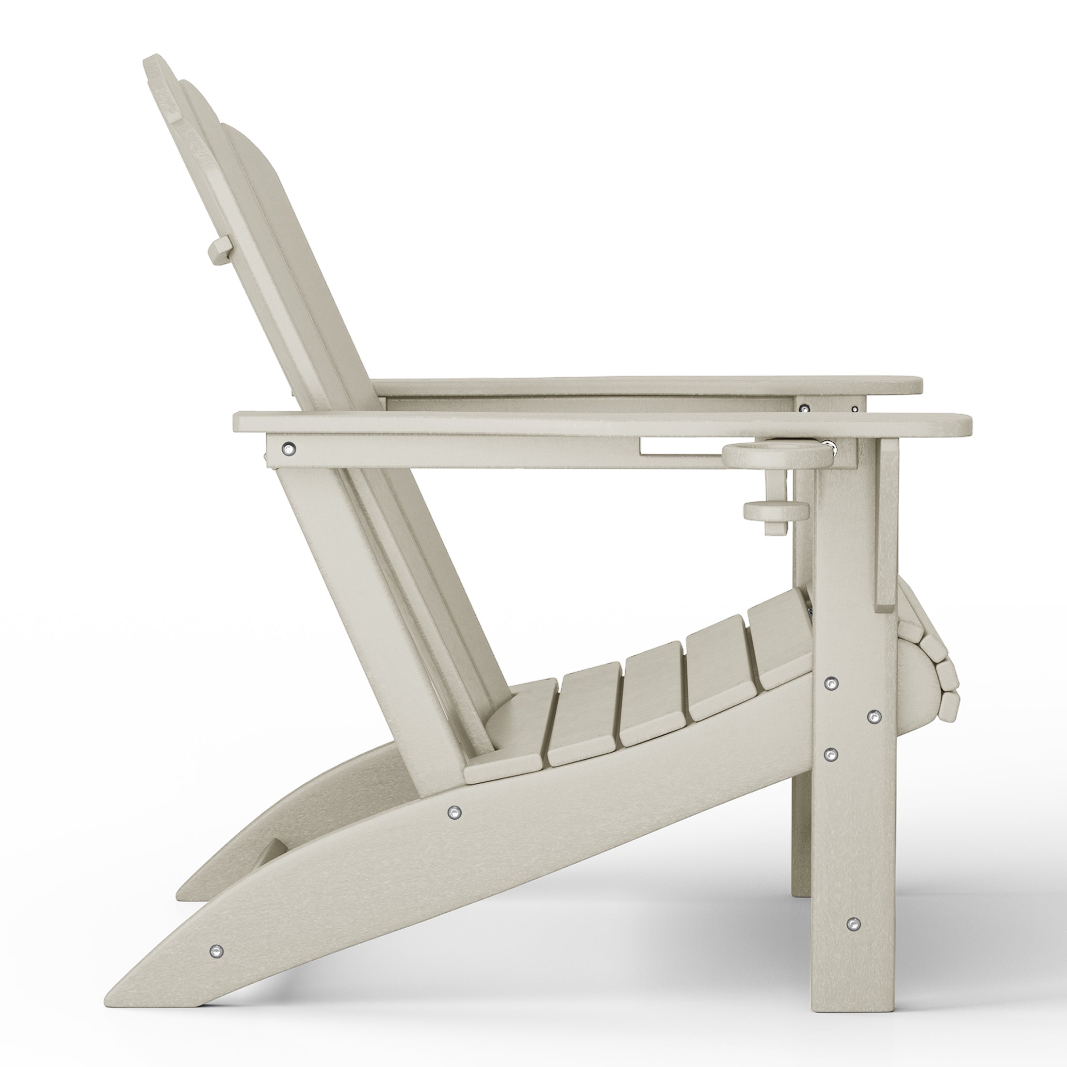 Lakeview 3-Piece Outdoor Patio HDPE Adirondack Chair With Cup Holder and Table Set