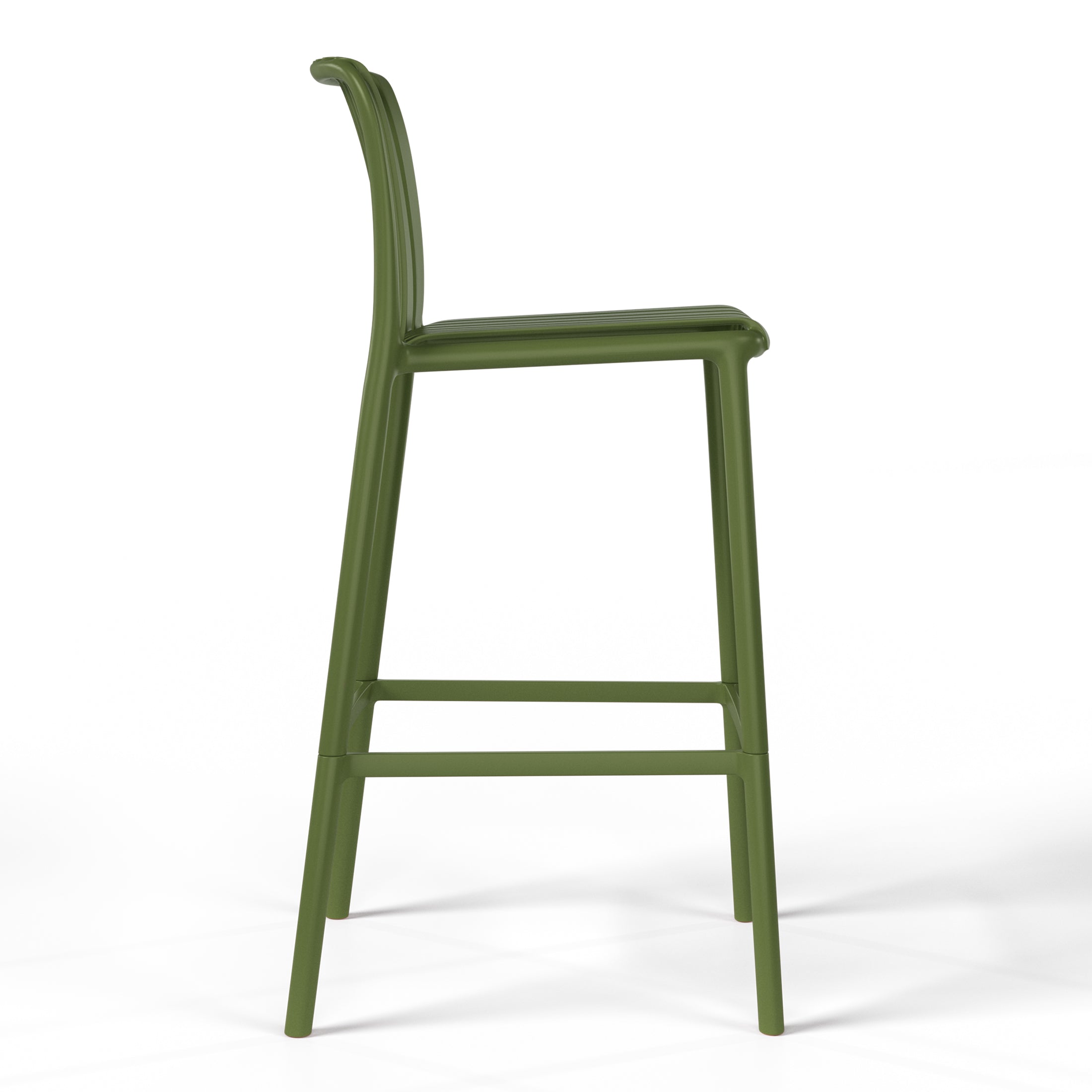 Sunshine 29.5" Outdoor Modern Polypropylene Plastic Patio Bar Height Stools (Set of 2)
