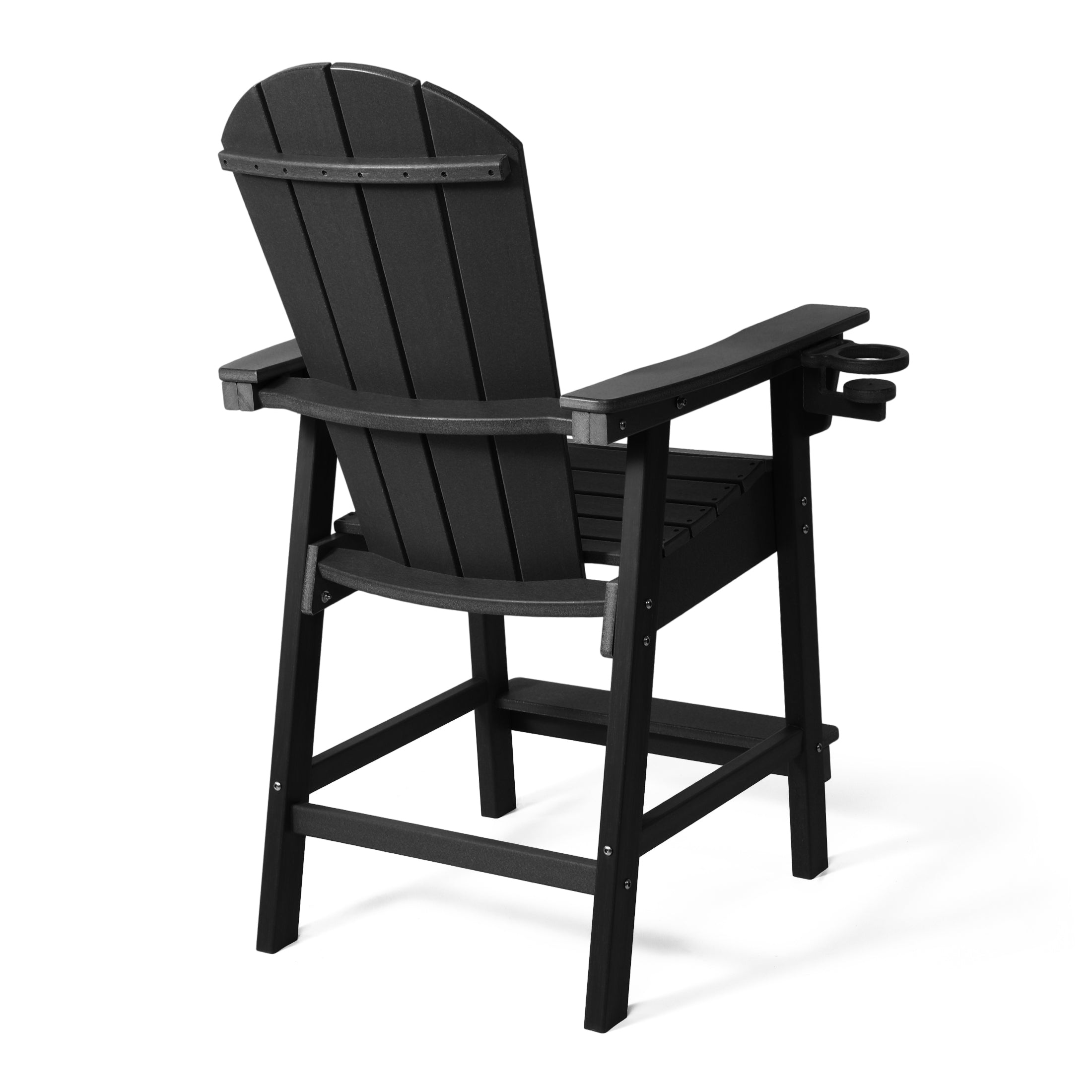 Paradise Outdoor HDPE  Tall Adirondack Counter Height Bar Chair With Cup Holder