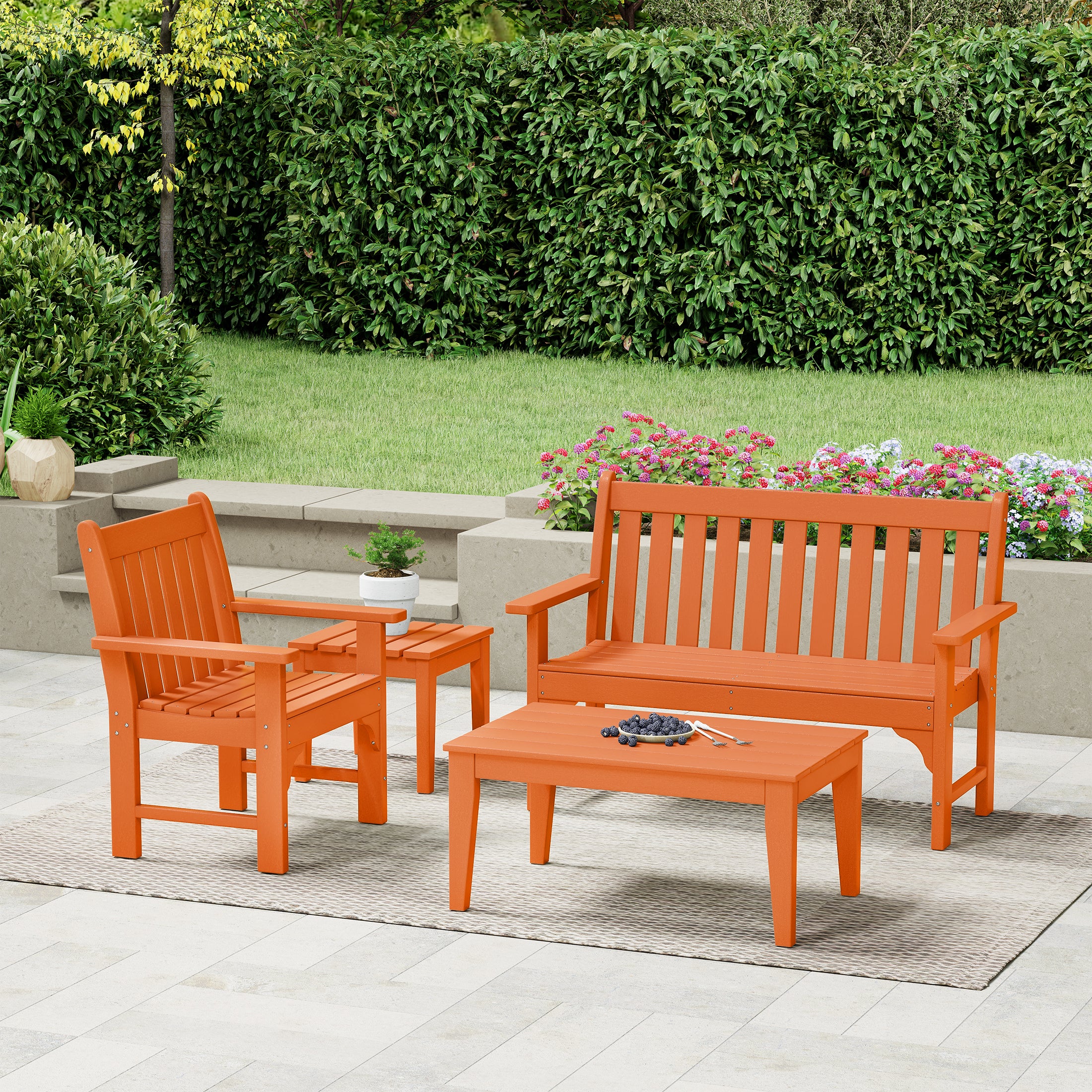 Paradise 4-Piece HDPE Outdoor Patio Furniture Couch Set