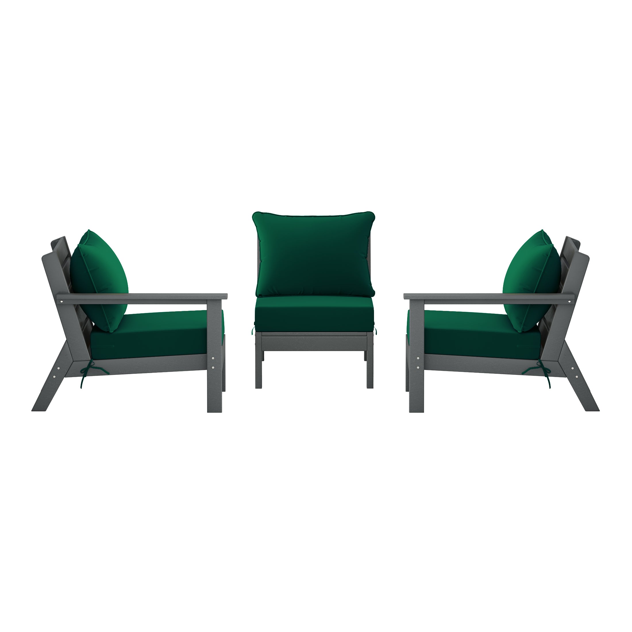 Portsmouth Outdoor Patio HDPE Sectional Sofa with Patio Cushions