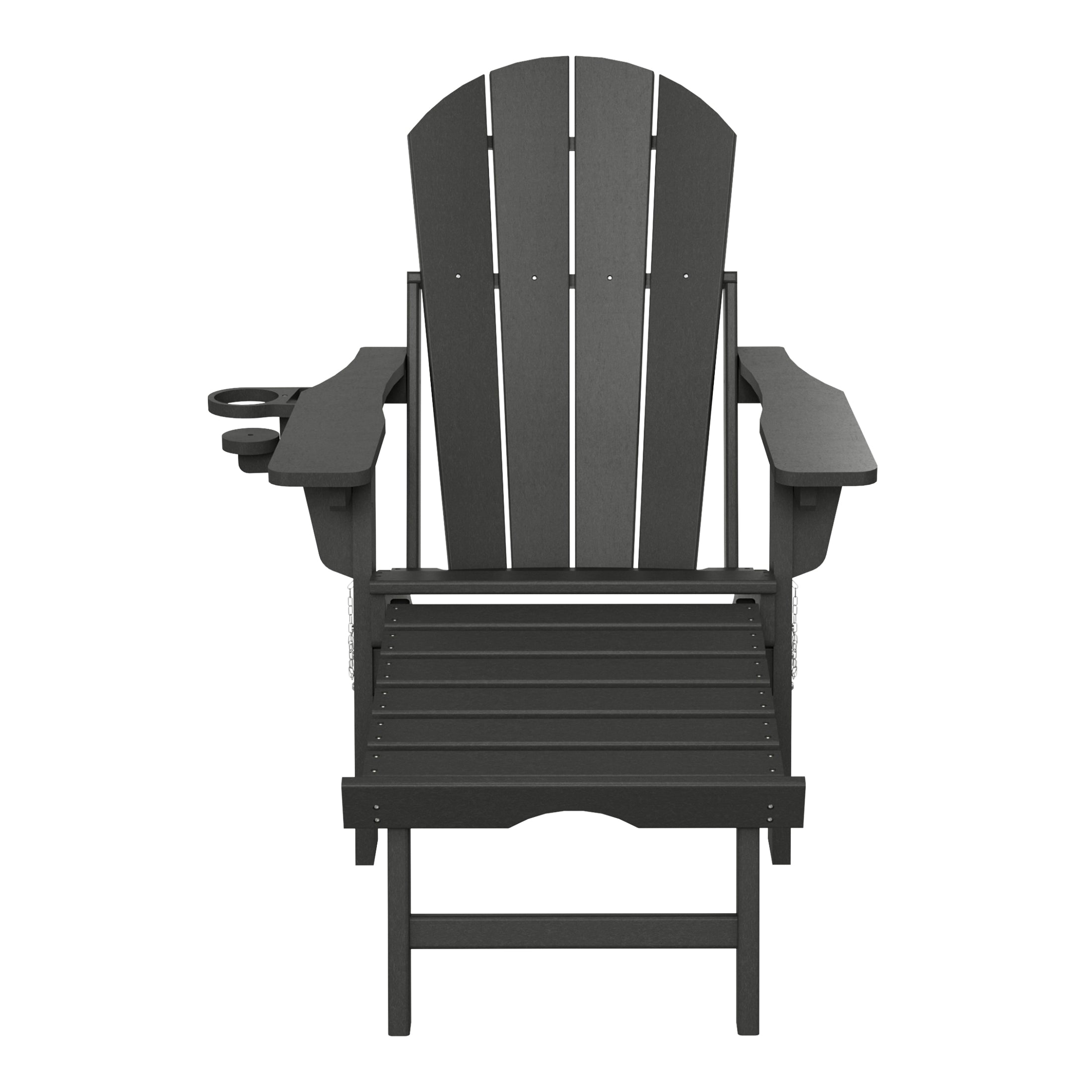 Paradise Folding Adjustable Adirondack Chair with Retractable Ottoman and Cup Holder